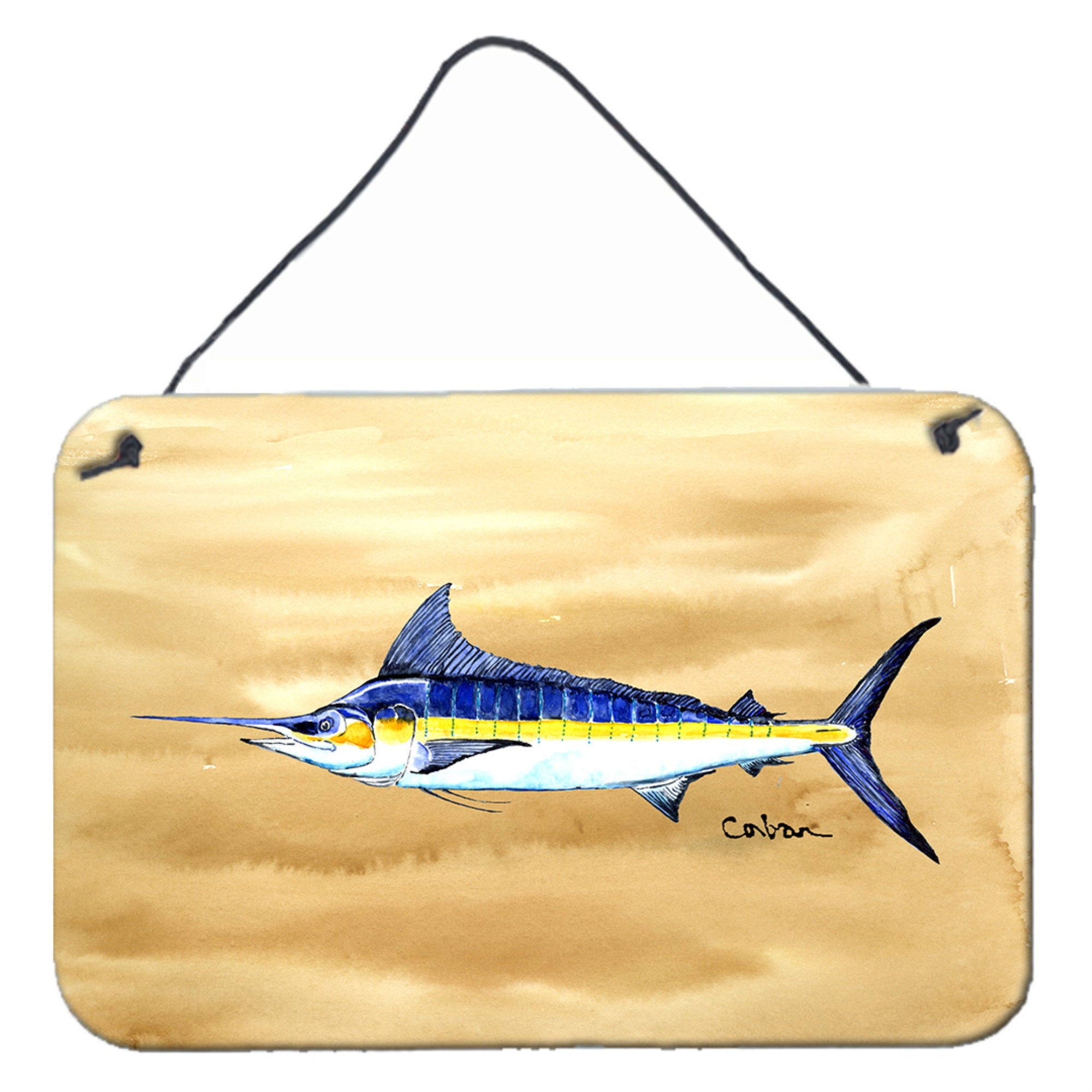 'Caroline'S Treasures 8754Ds812 Swordfish On Sandy Beach Wall Or Door Hanging Prints, 8 X 12'''', Multicolor''