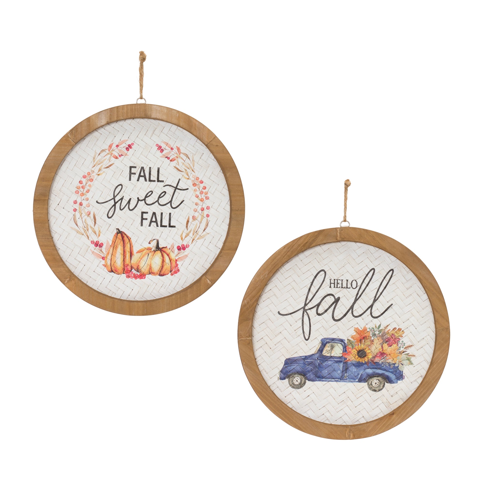 Fall Plaque (Set of 2) 11.5SQ MDF/Wood
