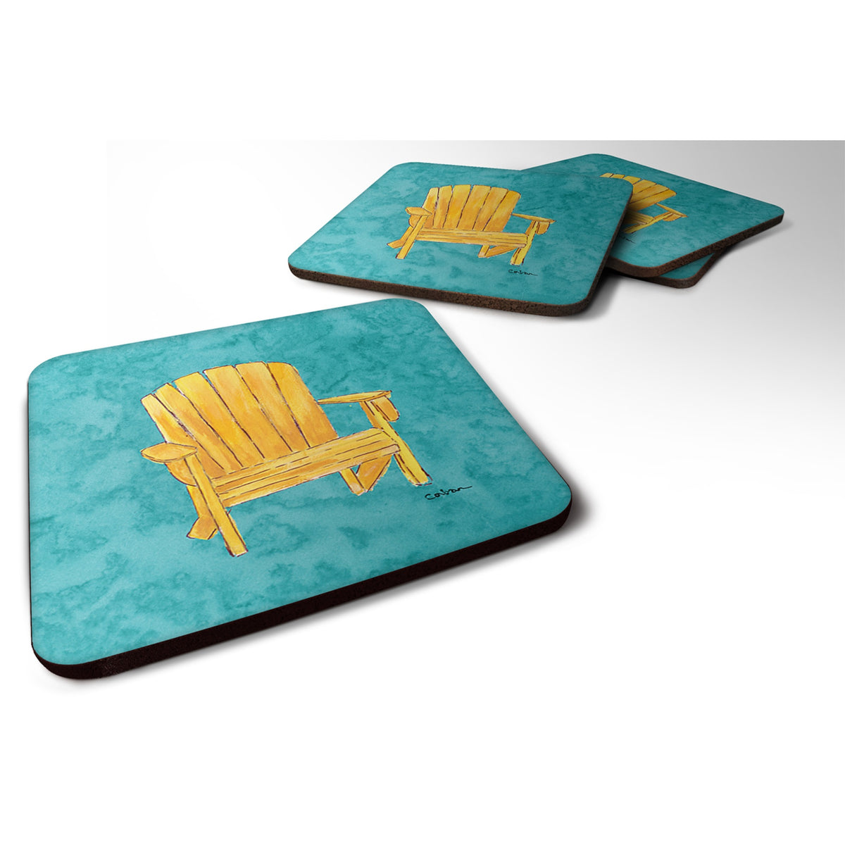 'Caroline'S Treasures 8761Fc Welcome To The Trailer Foam Coasters (Set Of 4), 3.5'''' H X 3.5'''' W, Multicolor''