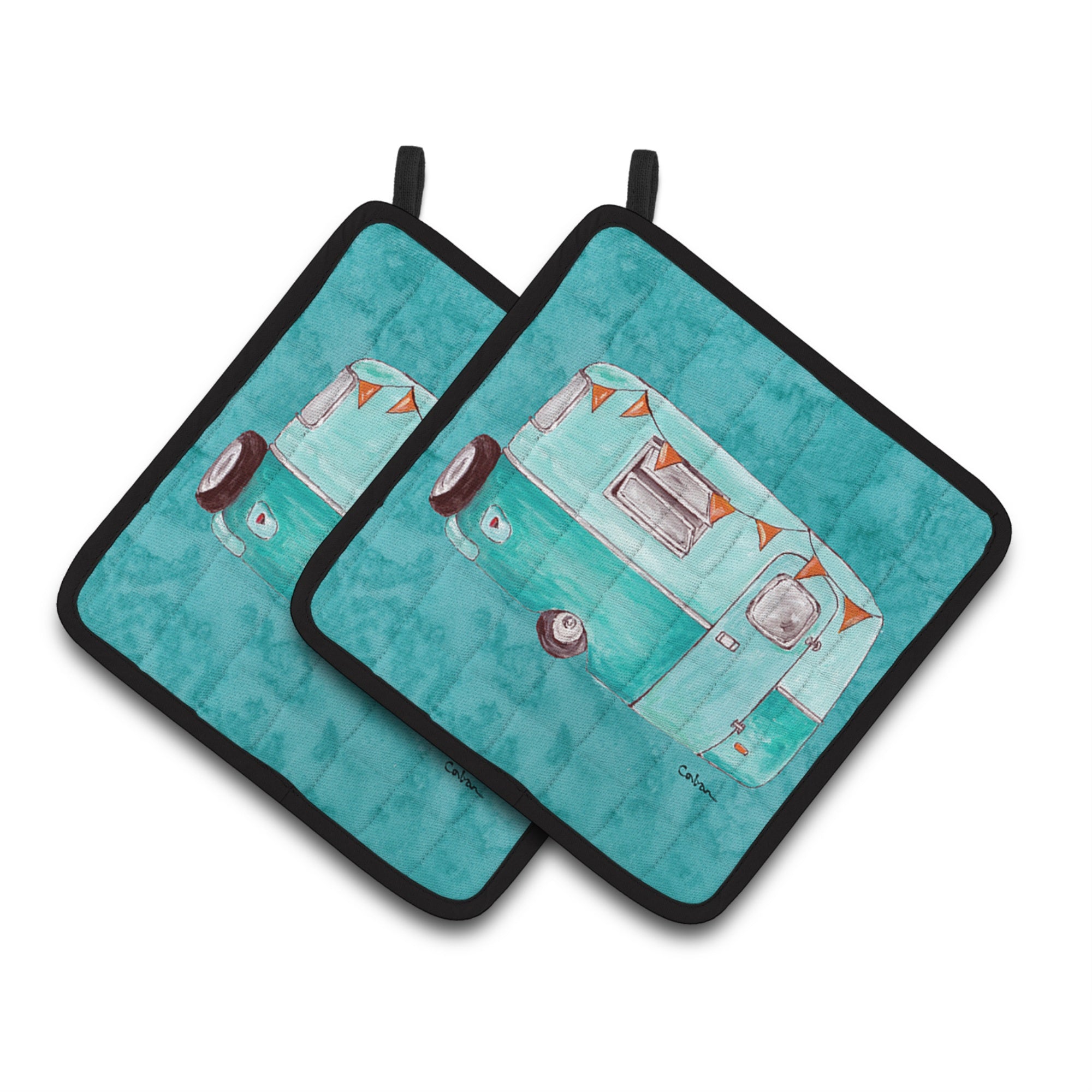 'Caroline'S Treasures Welcome To The Trailer Pair Of Pot Holders 8762Pthd, 7.5Hx7.5W, Multicolor''