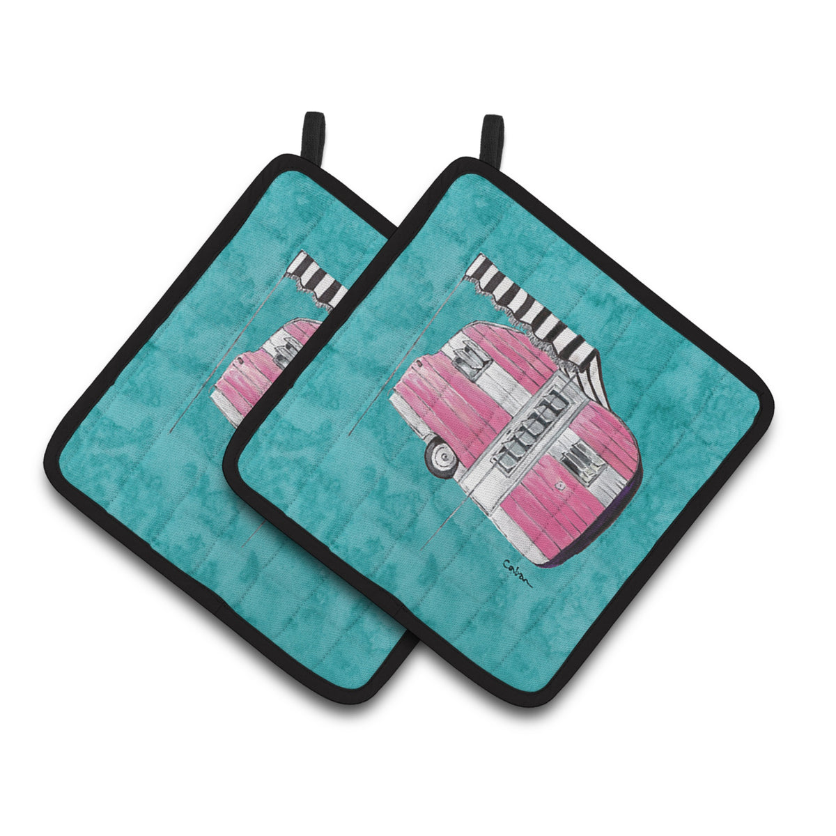 'Caroline'S Treasures Welcome To The Trailer Pair Of Pot Holders 8764Pthd, 7.5Hx7.5W, Multicolor''