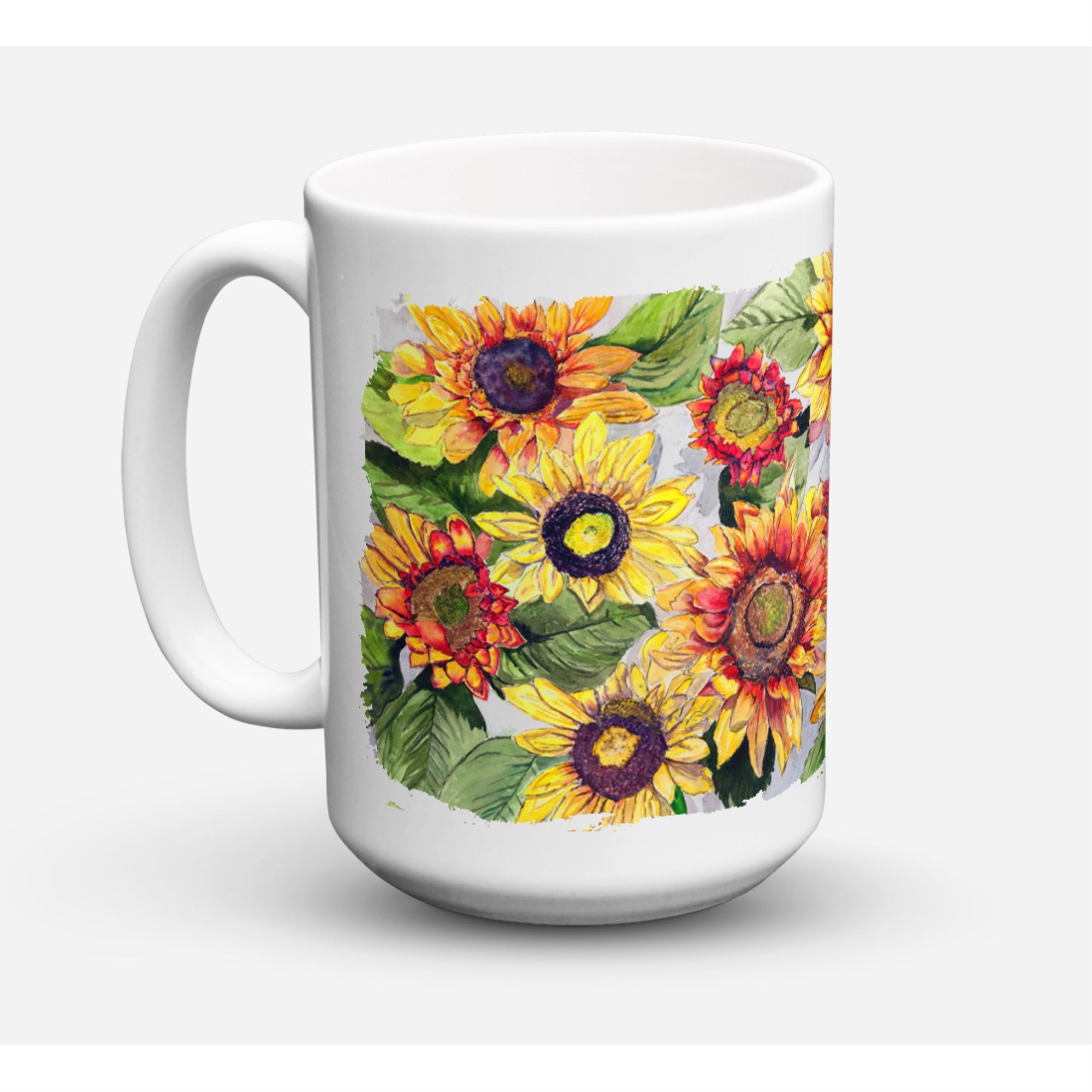 Carolines Treasures 8766CM15 Sunflowers Dishwasher Safe Microwavable Ceramic Coffee Mug 15 oz Multicolor