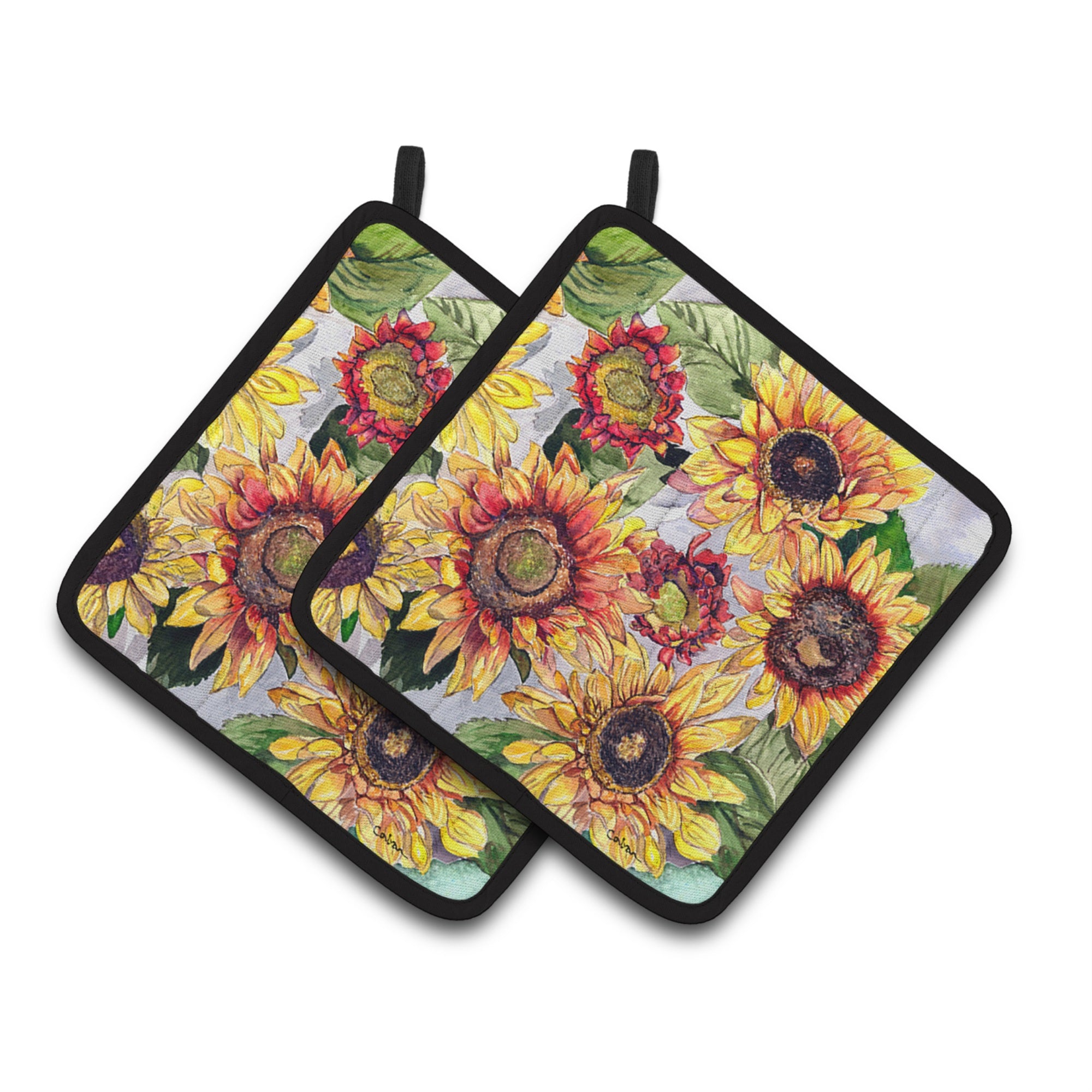 'Caroline'S Treasures Sunflowers Pair Of Pot Holders 8766Pthd, 7.5Hx7.5W, Multicolor''