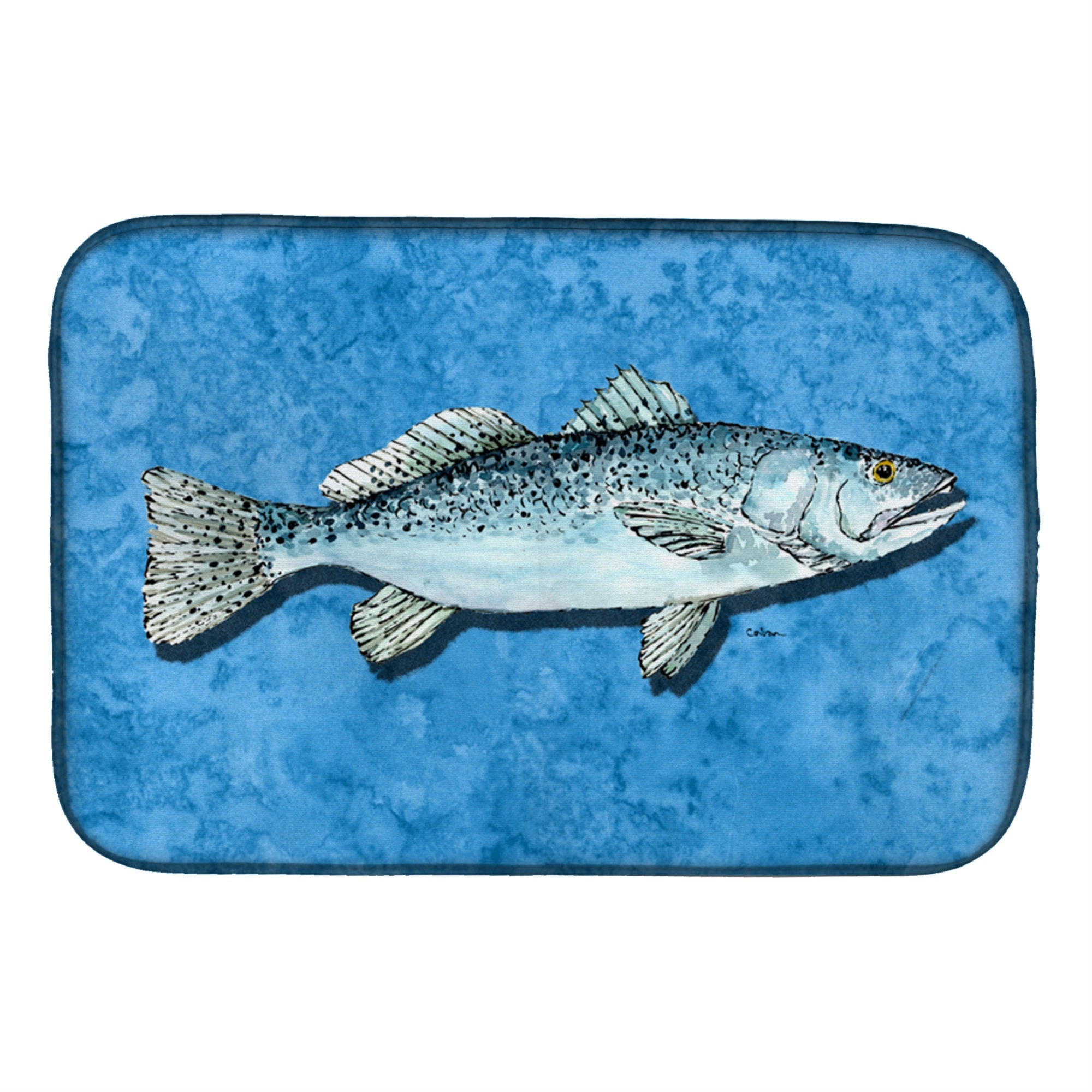 'Caroline'S Treasures Fish - Trout Dish Drying Mat, 14'''' X 21'''', Multicolor''