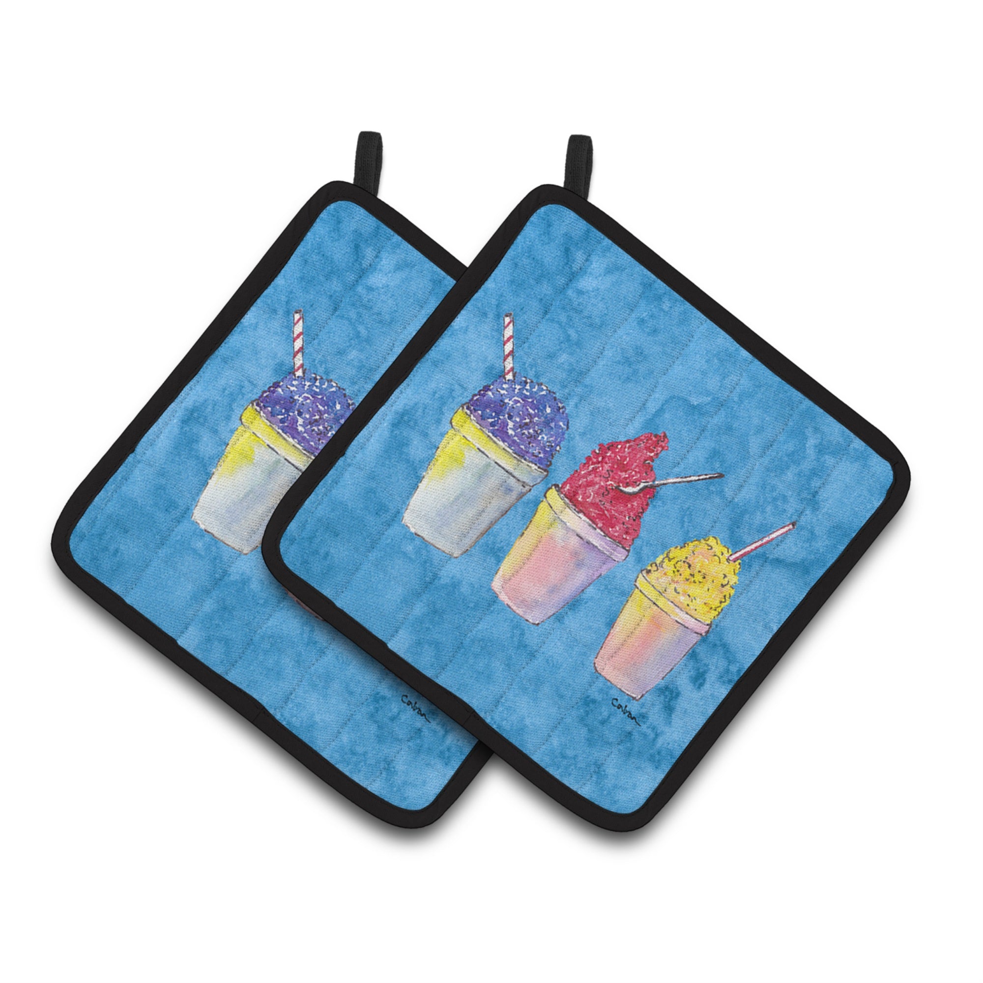 'Caroline'S Treasures Snowballs & Snowcones Pair Of Pot Holders 8780Pthd, 7.5Hx7.5W, Multicolor''