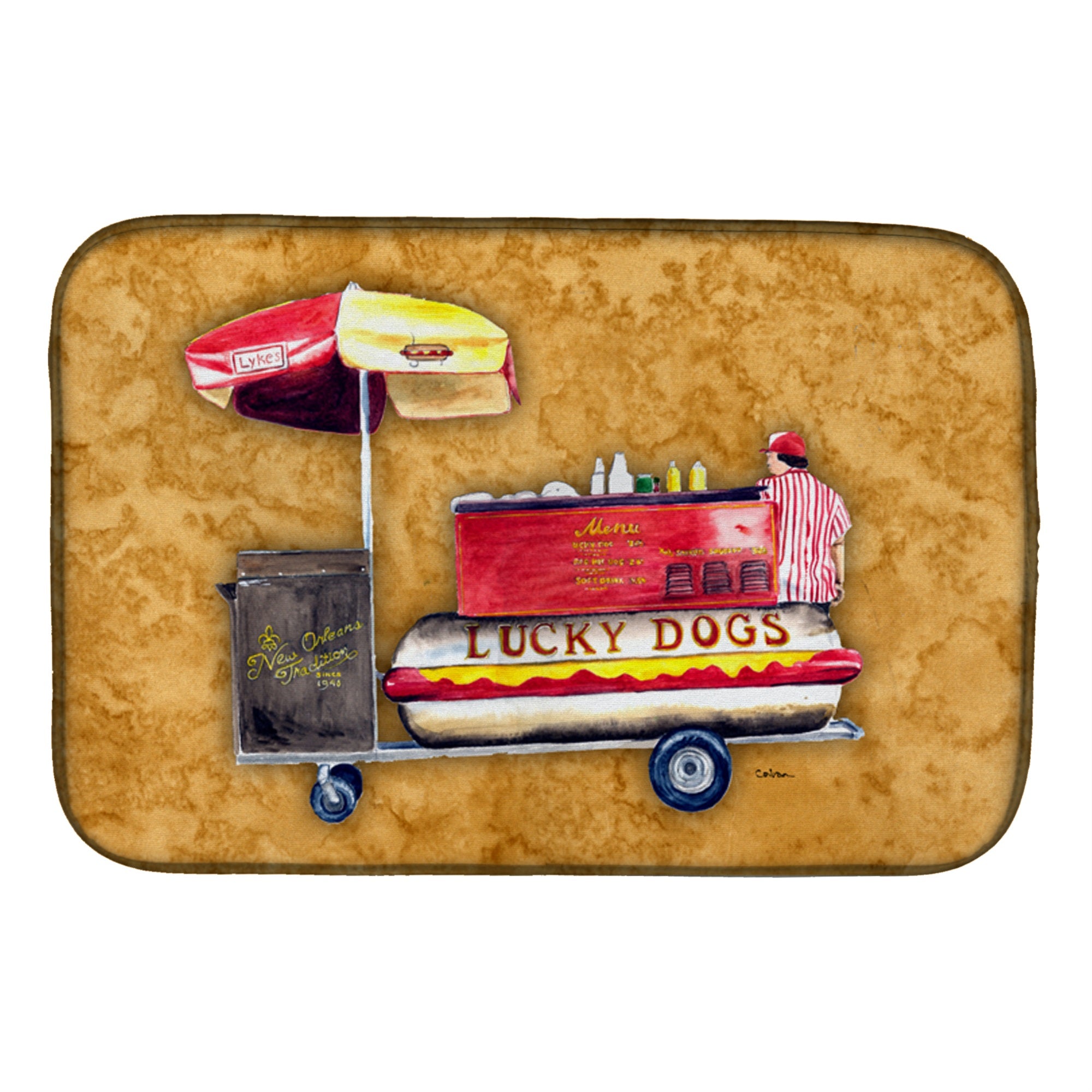 'Caroline'S Treasures Hot Dog Dish Drying Mat, 14'''' X 21'''', Multicolor''