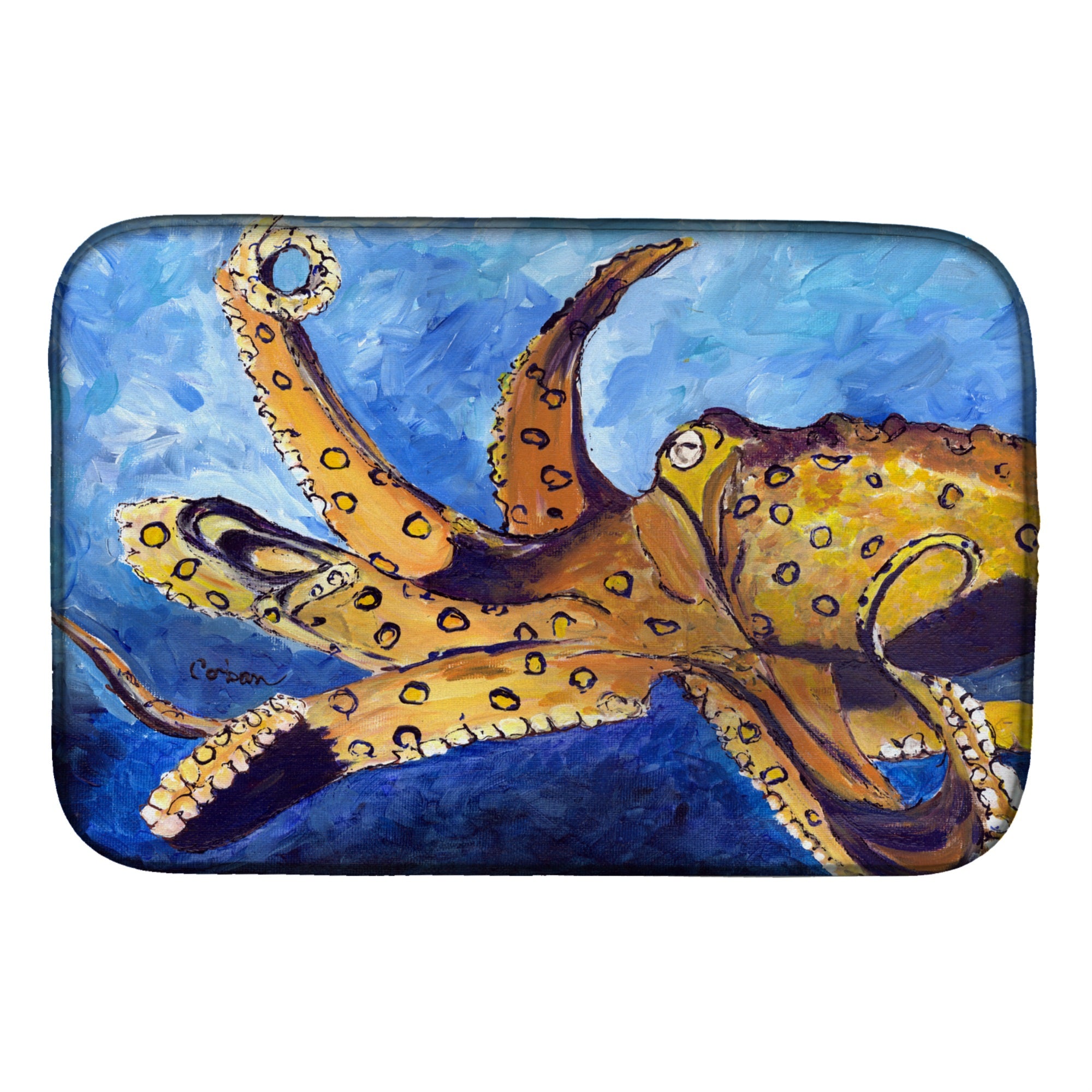 'Caroline'S Treasures Octopus Dish Drying Mat, 14'''' X 21'''', Multicolor''
