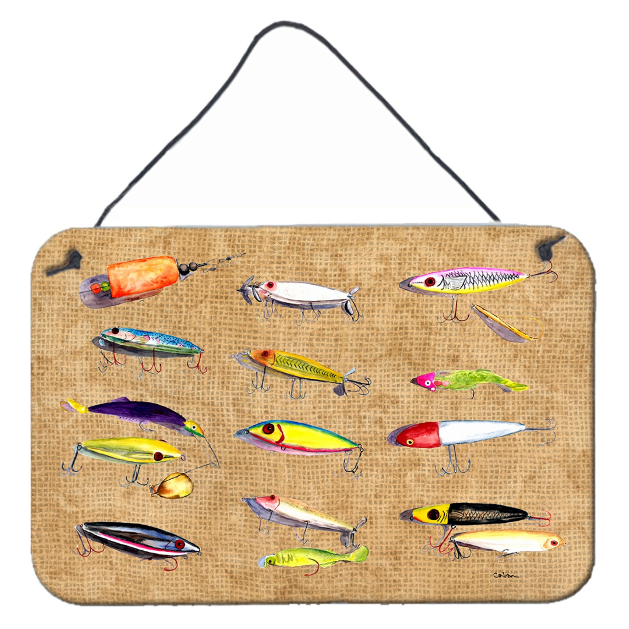 'Caroline'S Treasures Fishing Lures Aluminum Metal Wall Or Door Hanging Prints, 8 X 12''''''