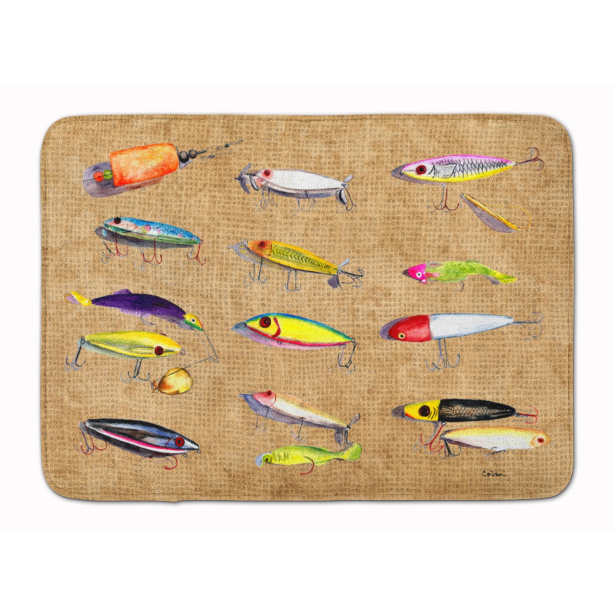 'Caroline'S Treasures Fishing Lures Floor Mat, 19'''' X 27'''', Multicolor''