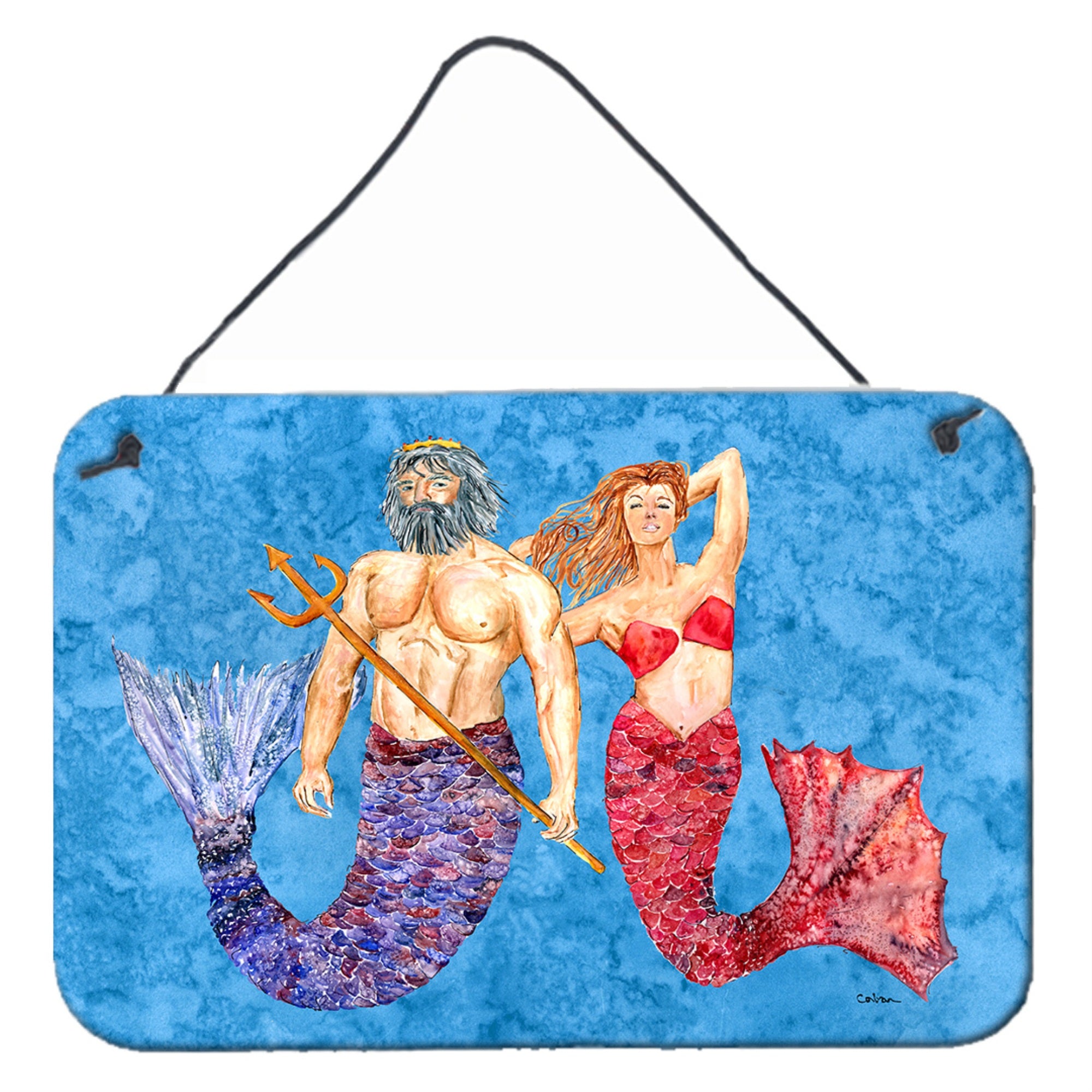 'Caroline'S Treasures Mermaid And Merman Aluminum Metal Wall Or Door Hanging Prints, 8 X 12''''''