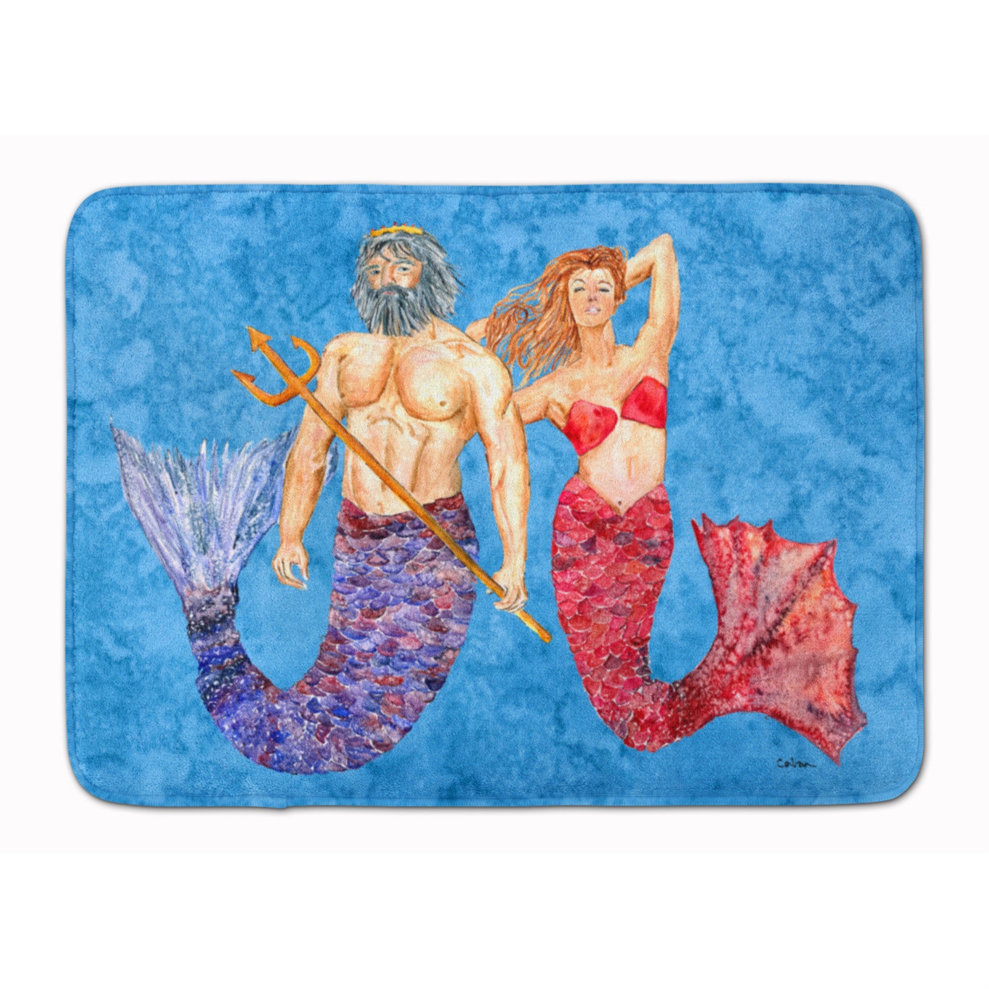 'Caroline'S Treasures Mermaid And Merman Floor Mat, 19'''' X 27'''', Multicolor''