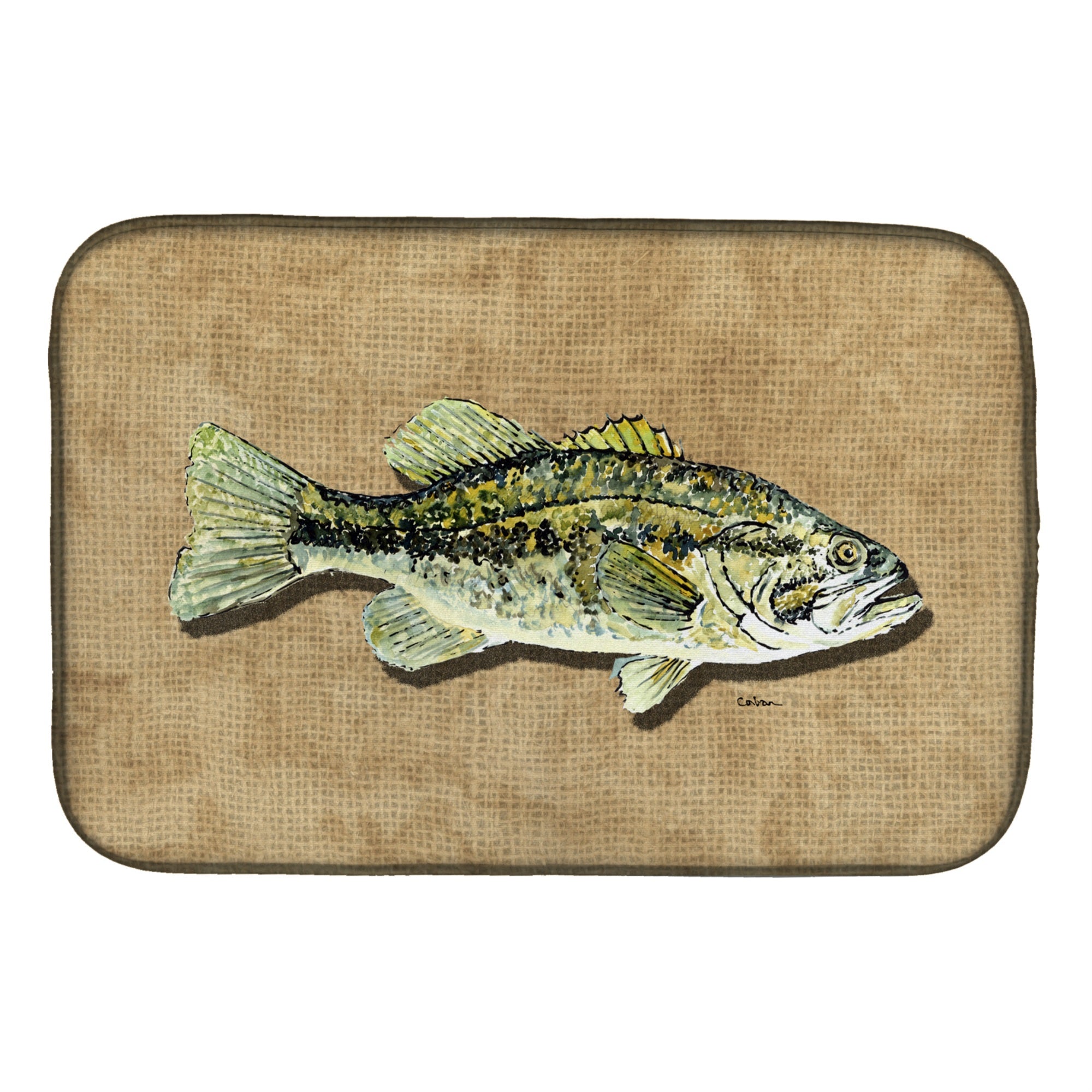 'Caroline'S Treasures Small Mouth Bass Dish Drying Mat, 14'''' X 21'''', Multicolor''