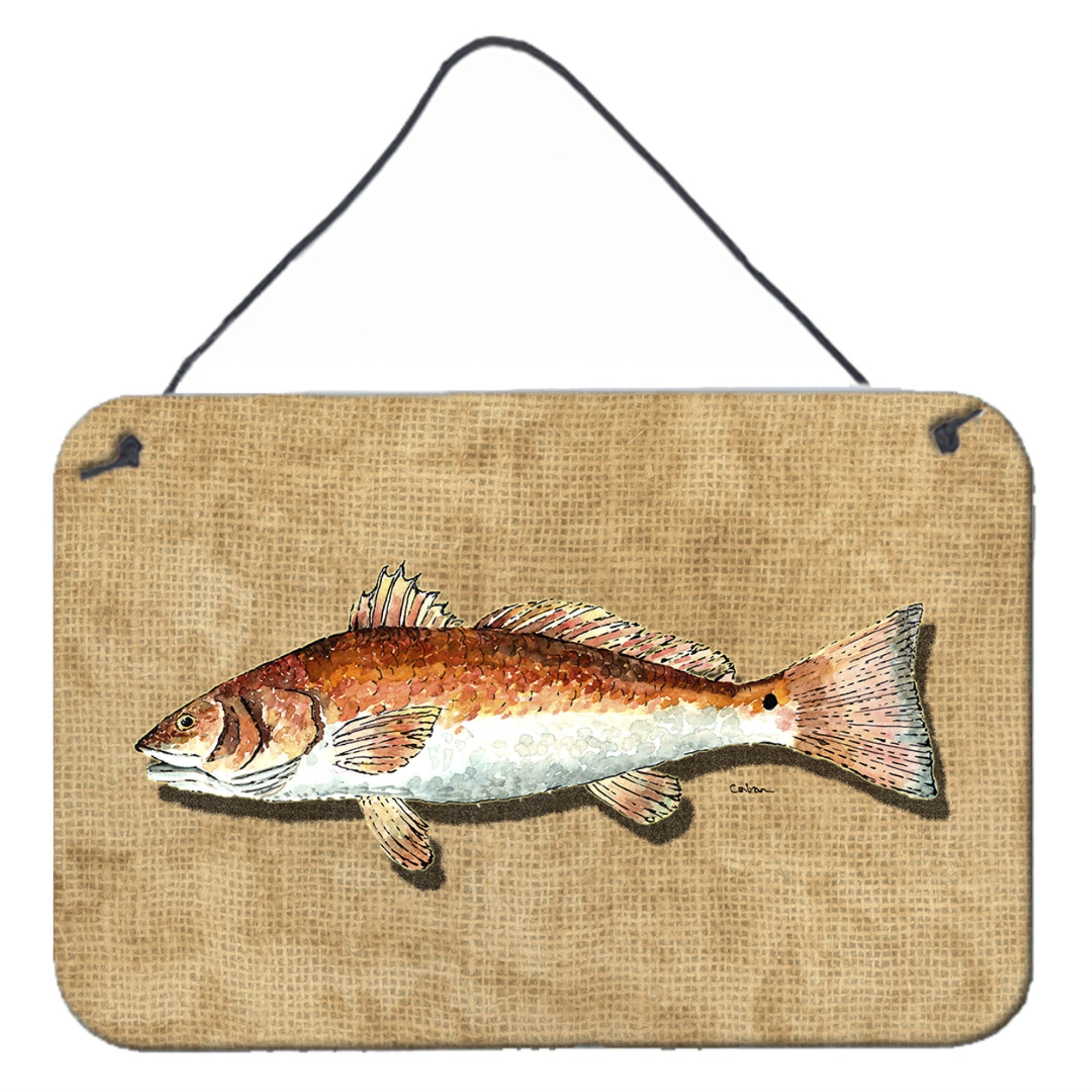 'Caroline'S Treasures 8807Ds812 Red Fish Aluminum Metal Wall Or Door Hanging Prints, 8 X 12''''''