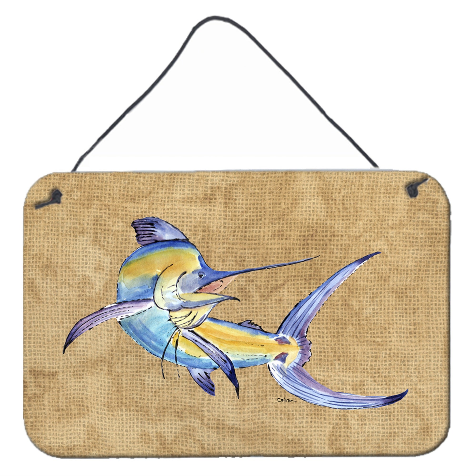 'Caroline'S Treasures 8811Ds812 Blue Marlin Aluminum Metal Wall Or Door Hanging Prints, 8 X 12''''''