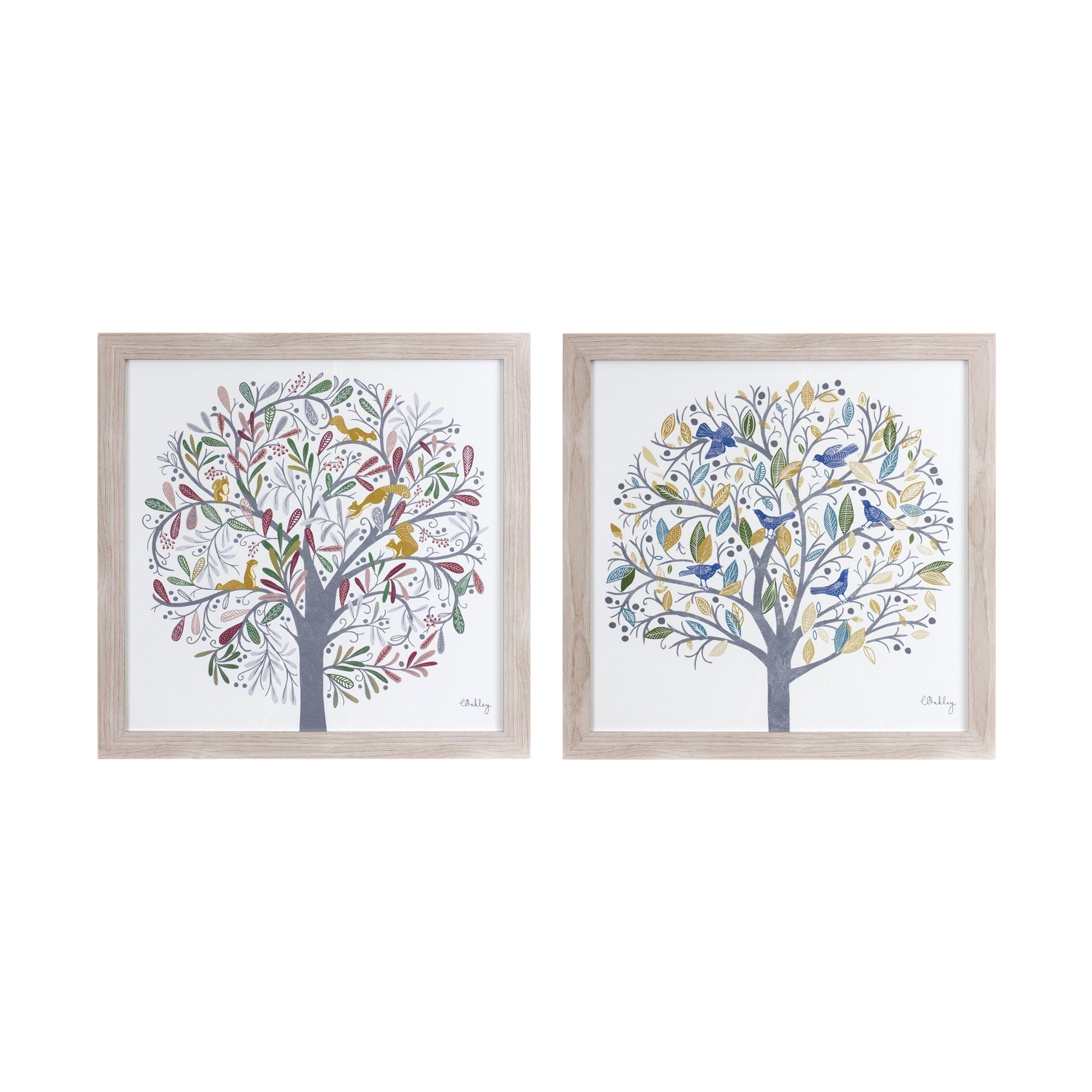 Tree Print (Set of 2) 15.75SQ Plastic/Paper