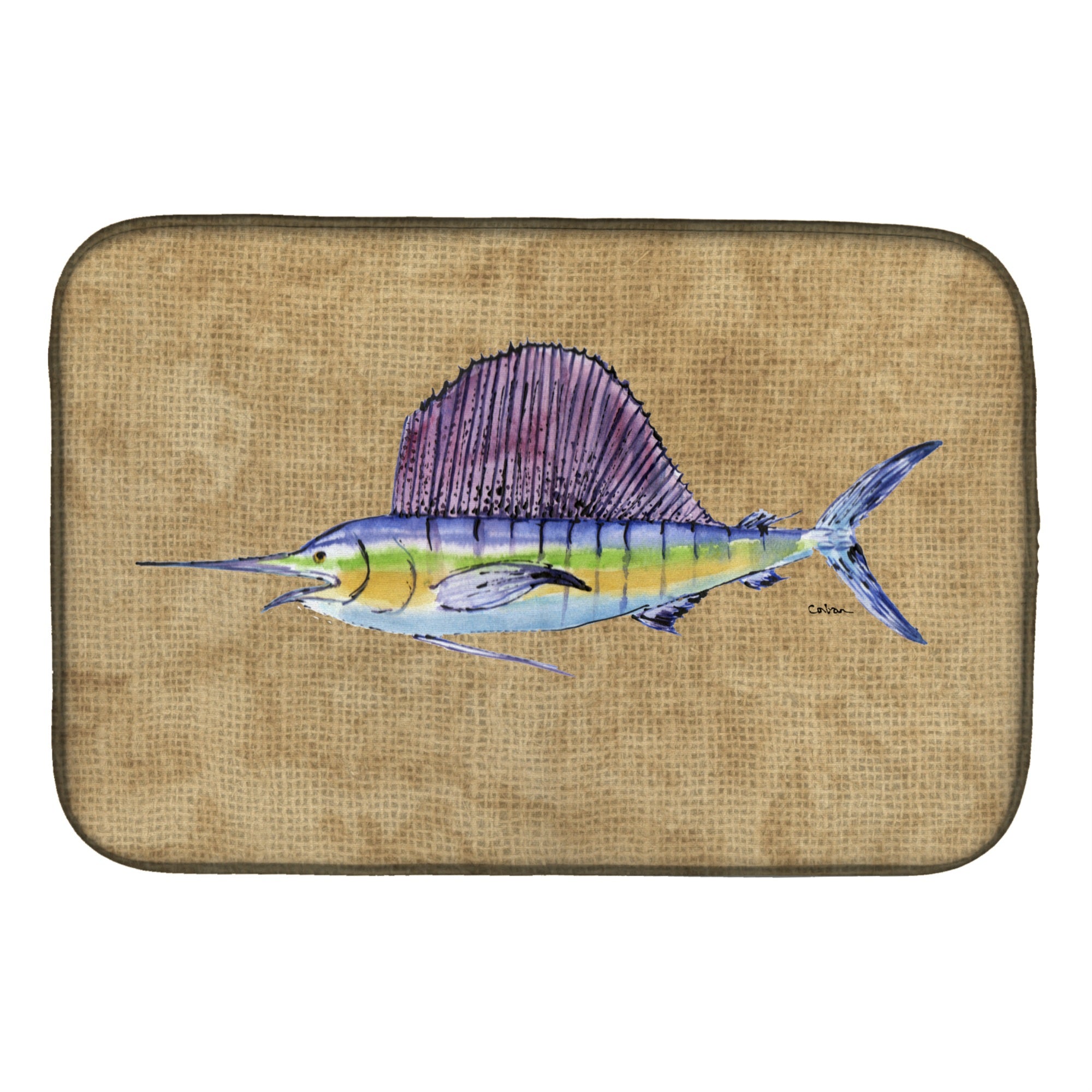 'Caroline'S Treasures Swordfish Dish Drying Mat, 14'''' X 21'''', Multicolor''