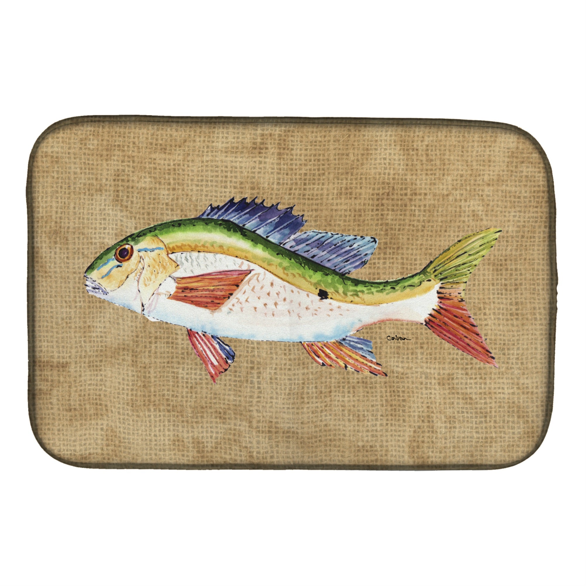 'Caroline'S Treasures Rainbow Trout Dish Drying Mat, 14 X 21, Multicolor''