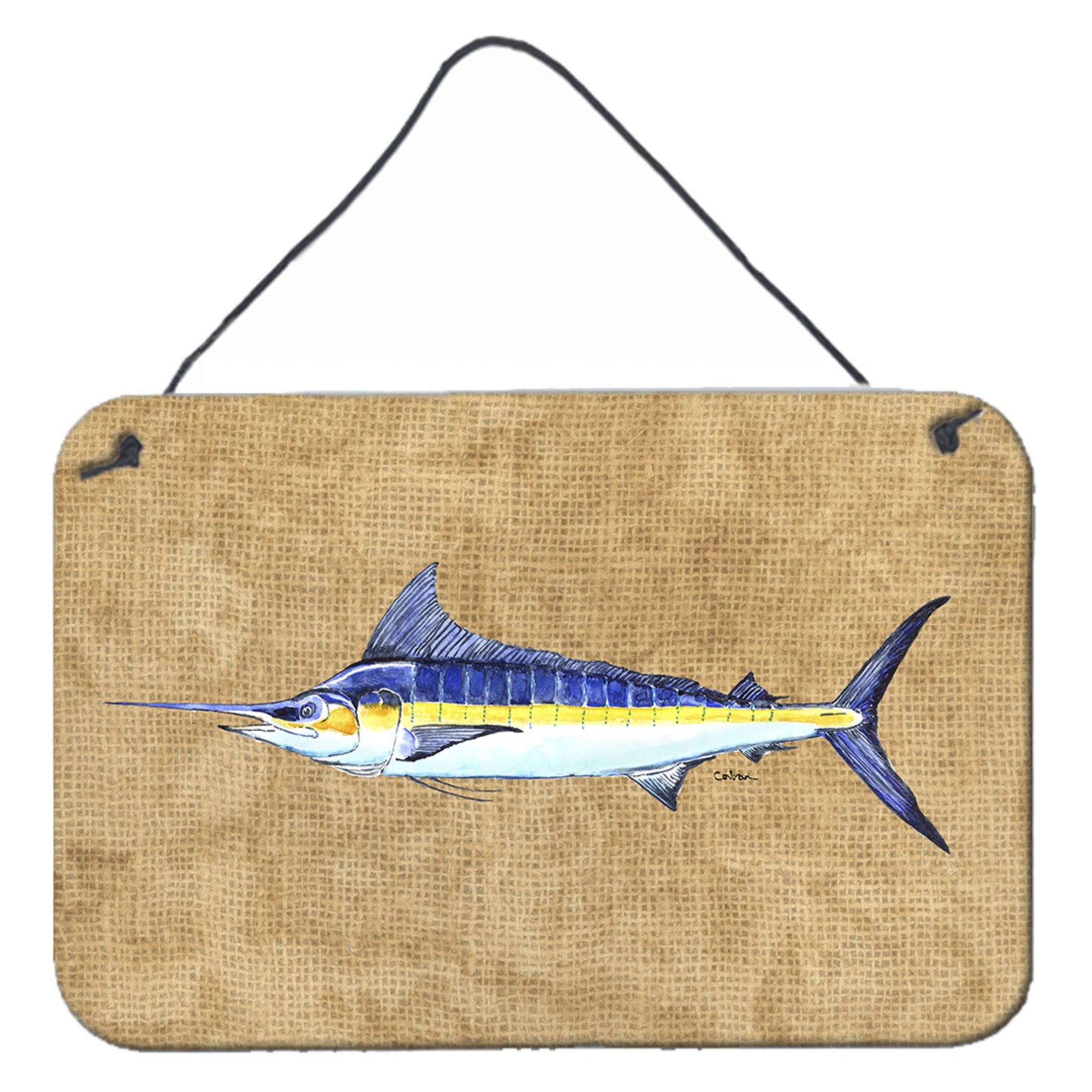 'Caroline'S Treasures 8818Ds812 Blue Marlin Aluminum Metal Wall Or Door Hanging Prints, 8 X 12''''''