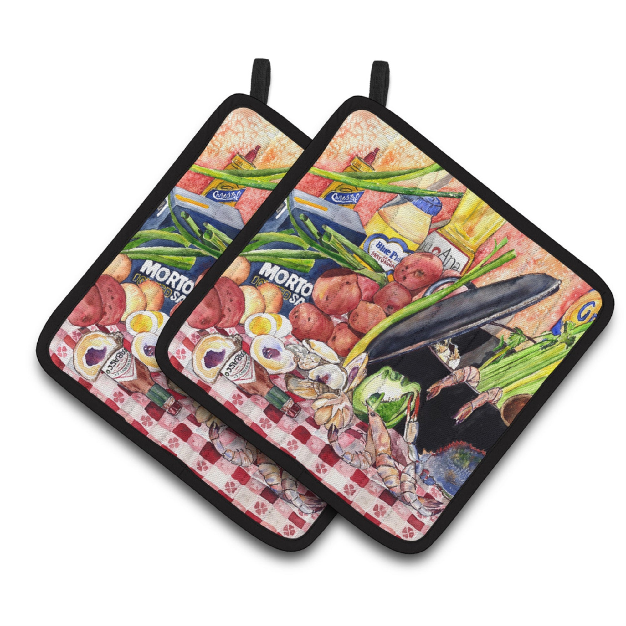 'Caroline'S Treasures Recipe For Gumbo & Potato Salad Flag Pair Of Pot Holders 8825-1Pthd, 7.5Hx7.5W, Multicolor''