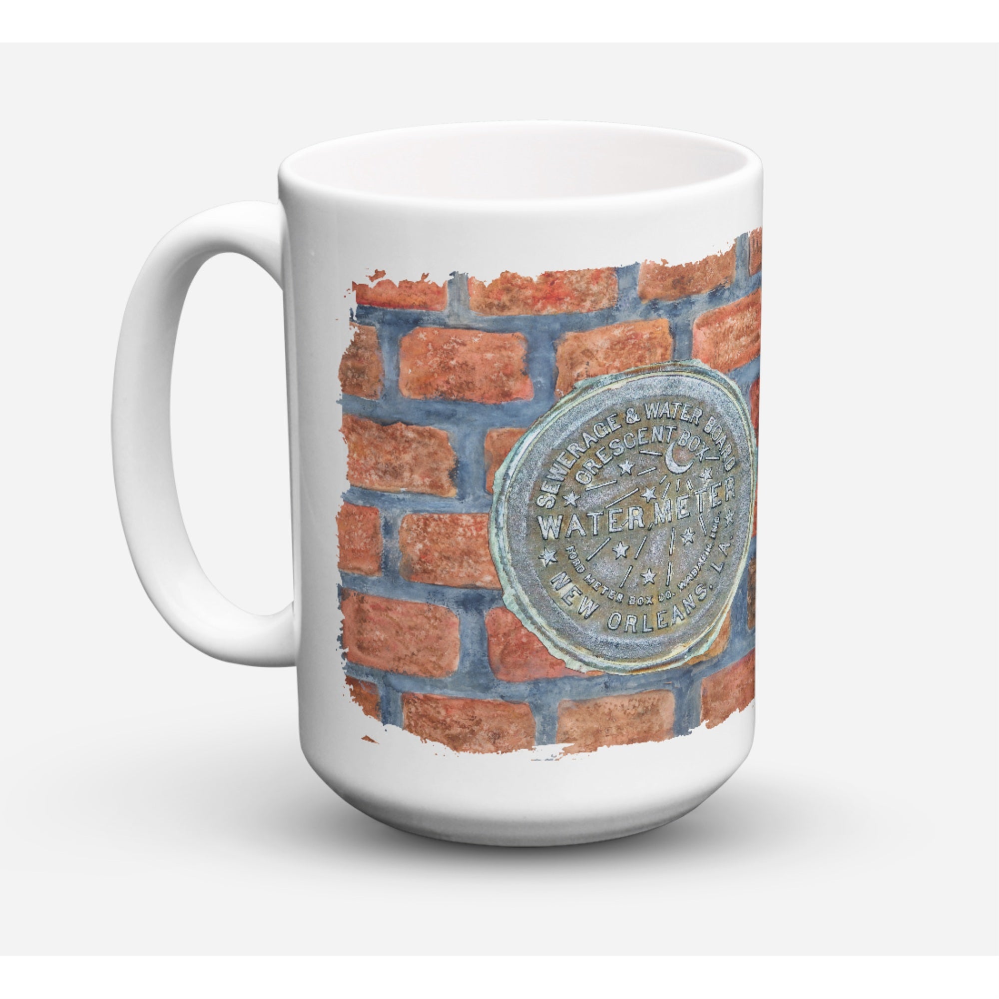 Carolines Treasures 8829CM15 New Orleans Water Meter On Bricks Microwavable Ceramic Coffee Mug 15 oz Multicolor