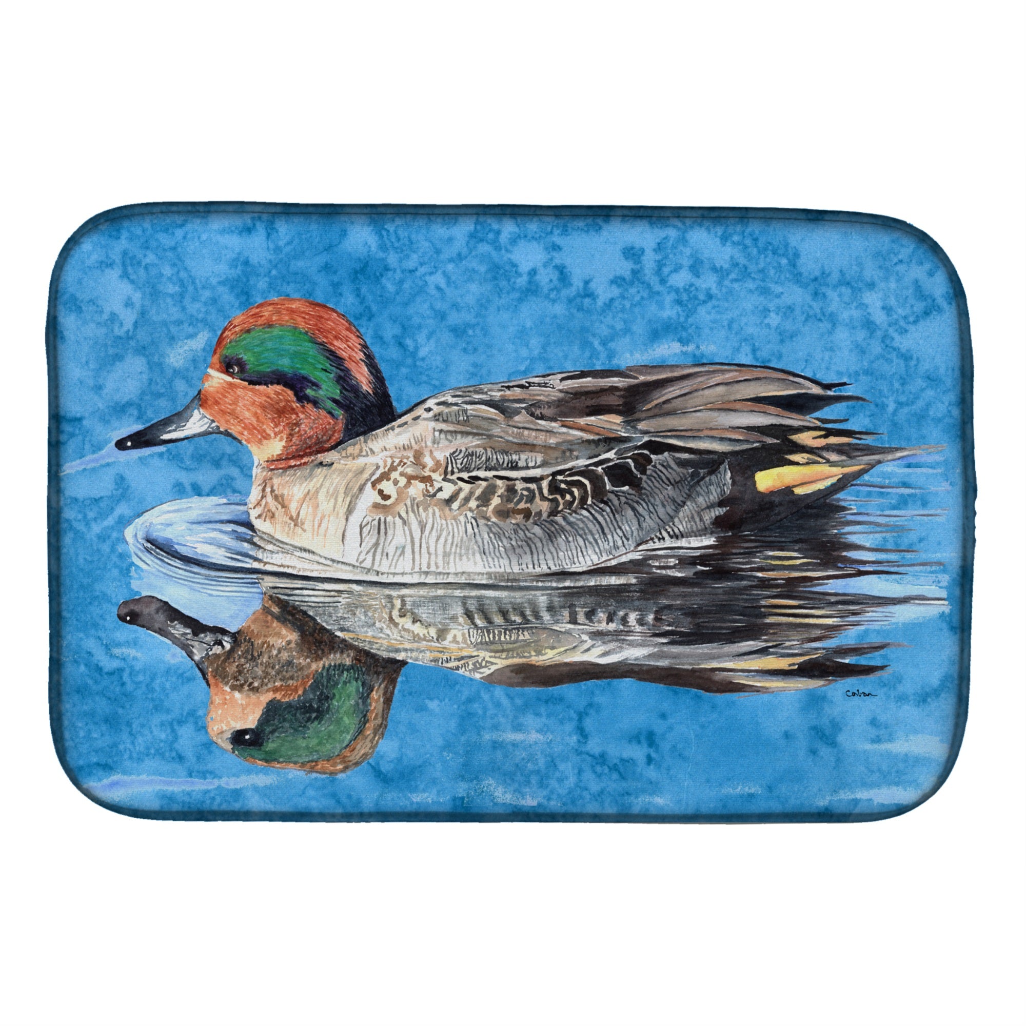 'Caroline'S Treasures Teal Duck Dish Drying Mat, 14'''' X 21'''', Multicolor''
