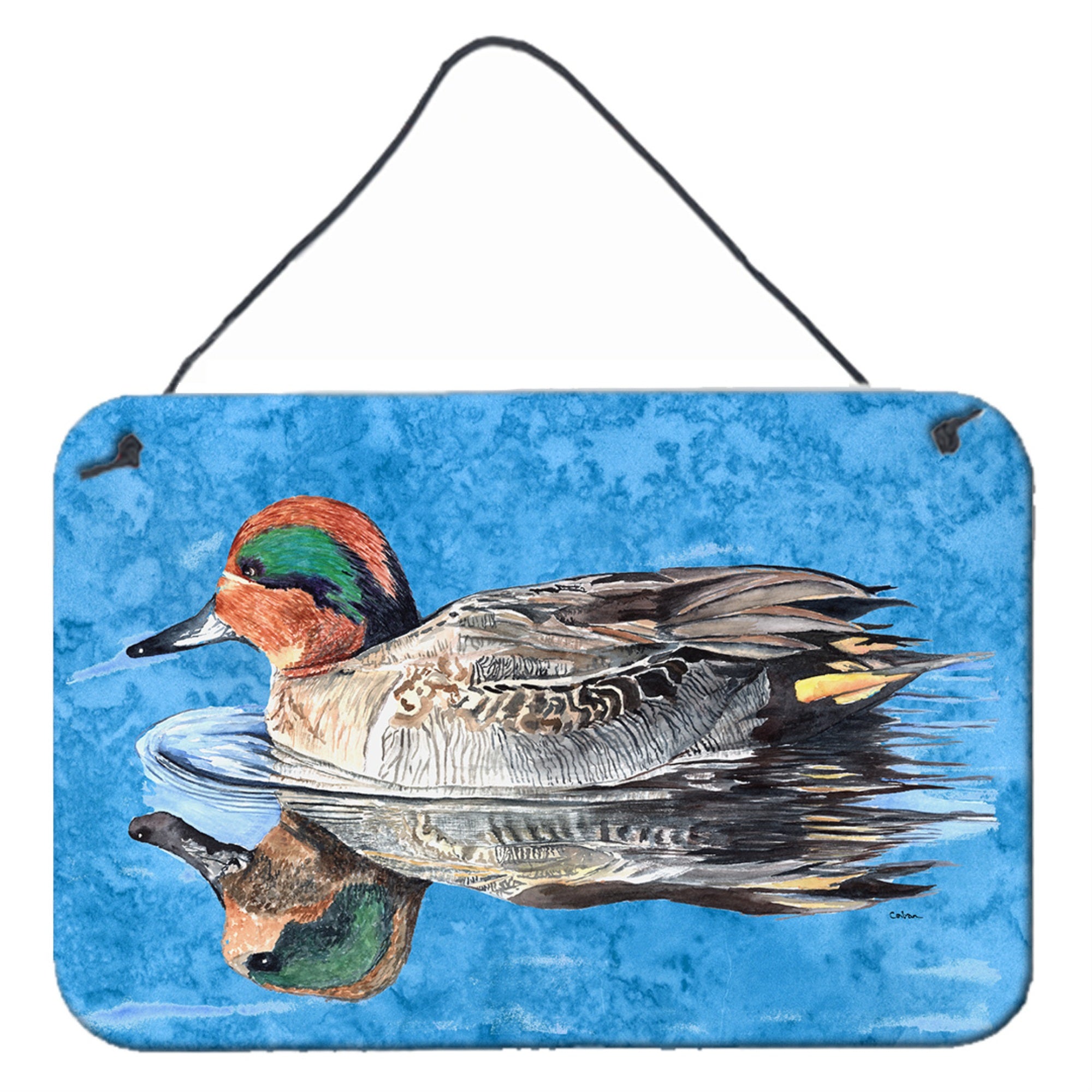 'Caroline'S Treasures Teal Duck Aluminum Metal Wall Or Door Hanging Prints, 8 X 12''''''