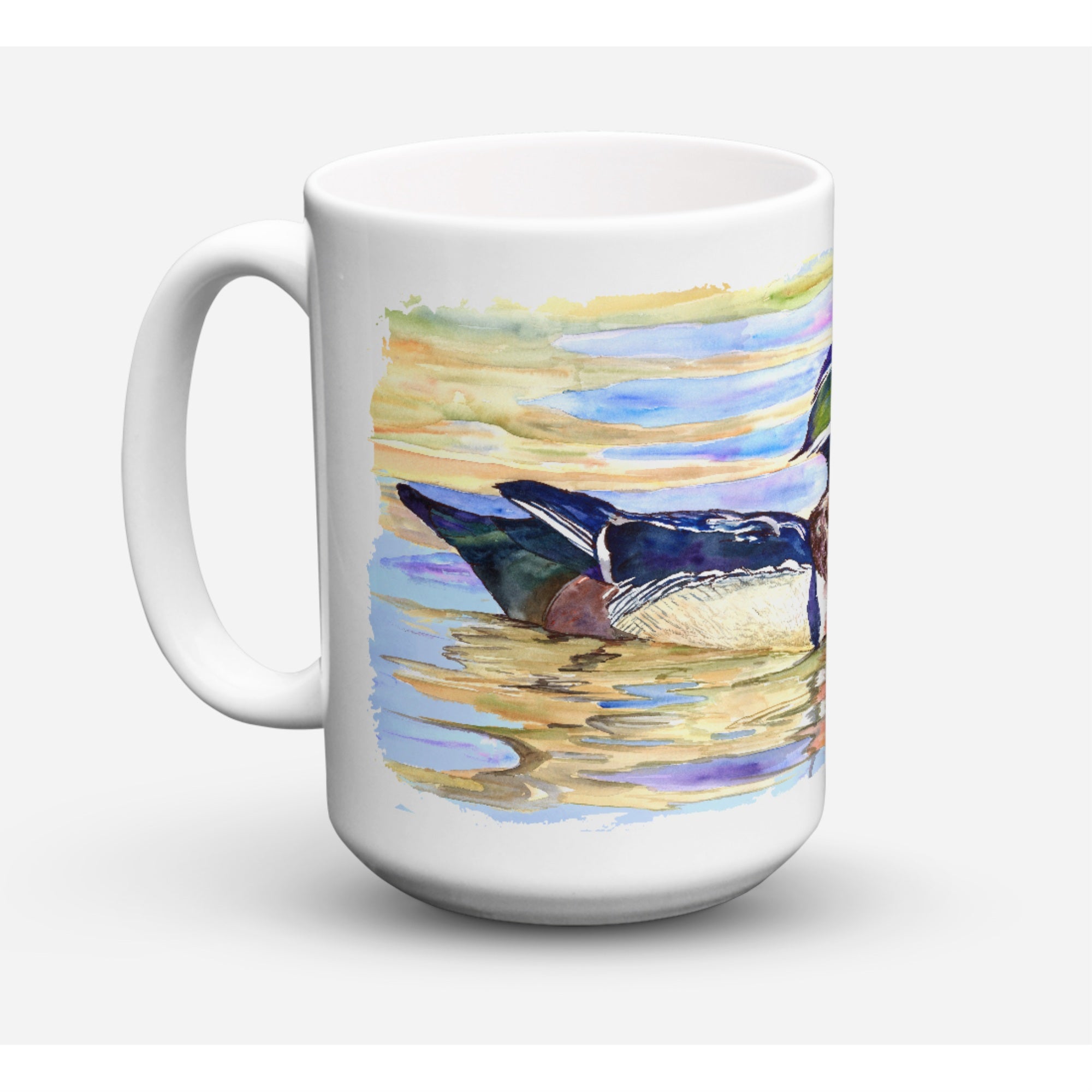 Carolines Treasures 8831CM15 Wood Duck Dishwasher Safe Microwavable Ceramic Coffee Mug 15 oz Multicolor
