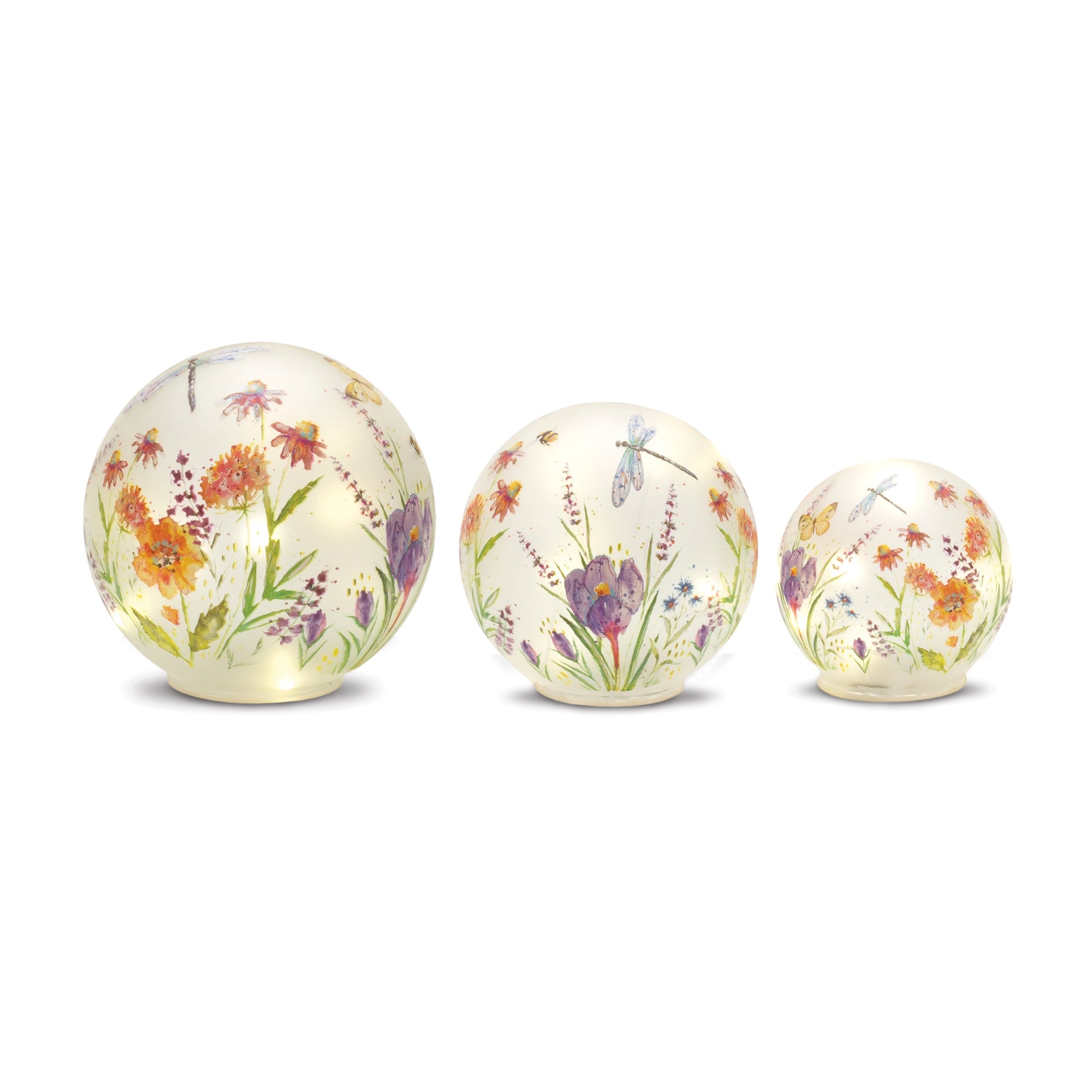 LED Globe (Set of 3) 4.75D, 6D, 7D Glass