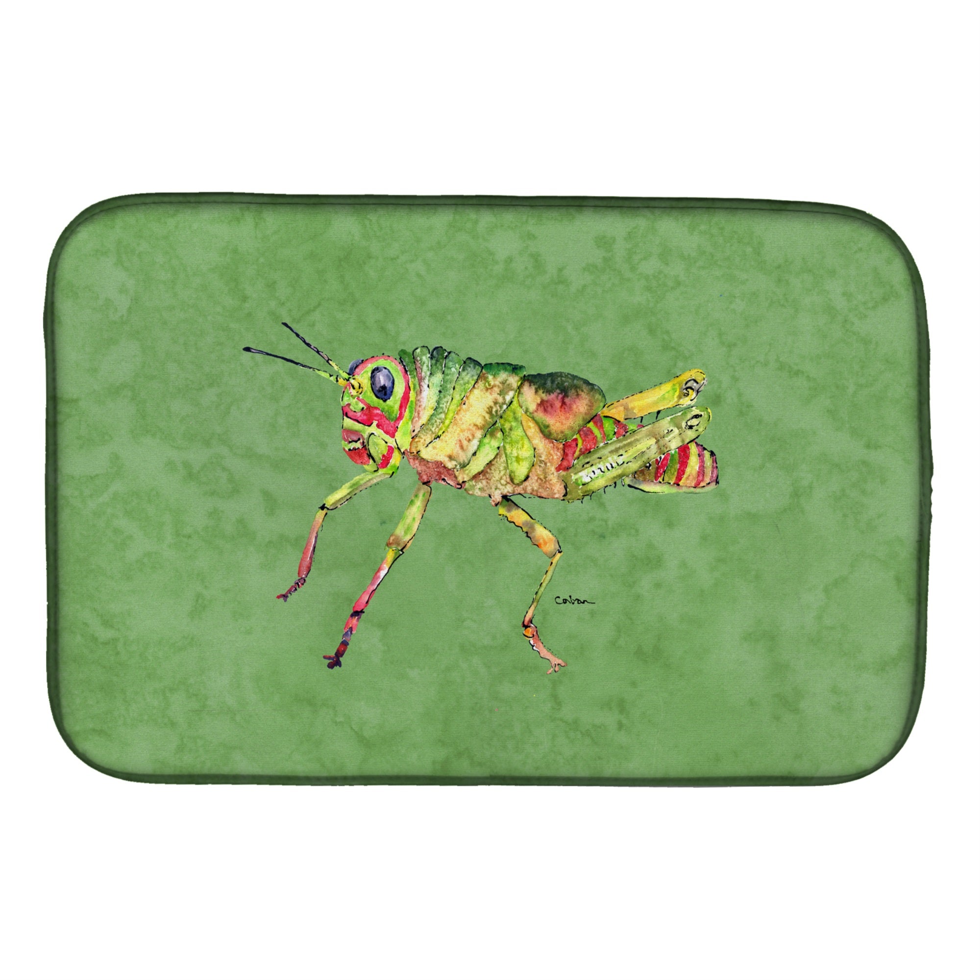 'Caroline'S Treasures Grasshopper On Avocado Dish Drying Mat, 14'''' X 21'''', Multicolor''