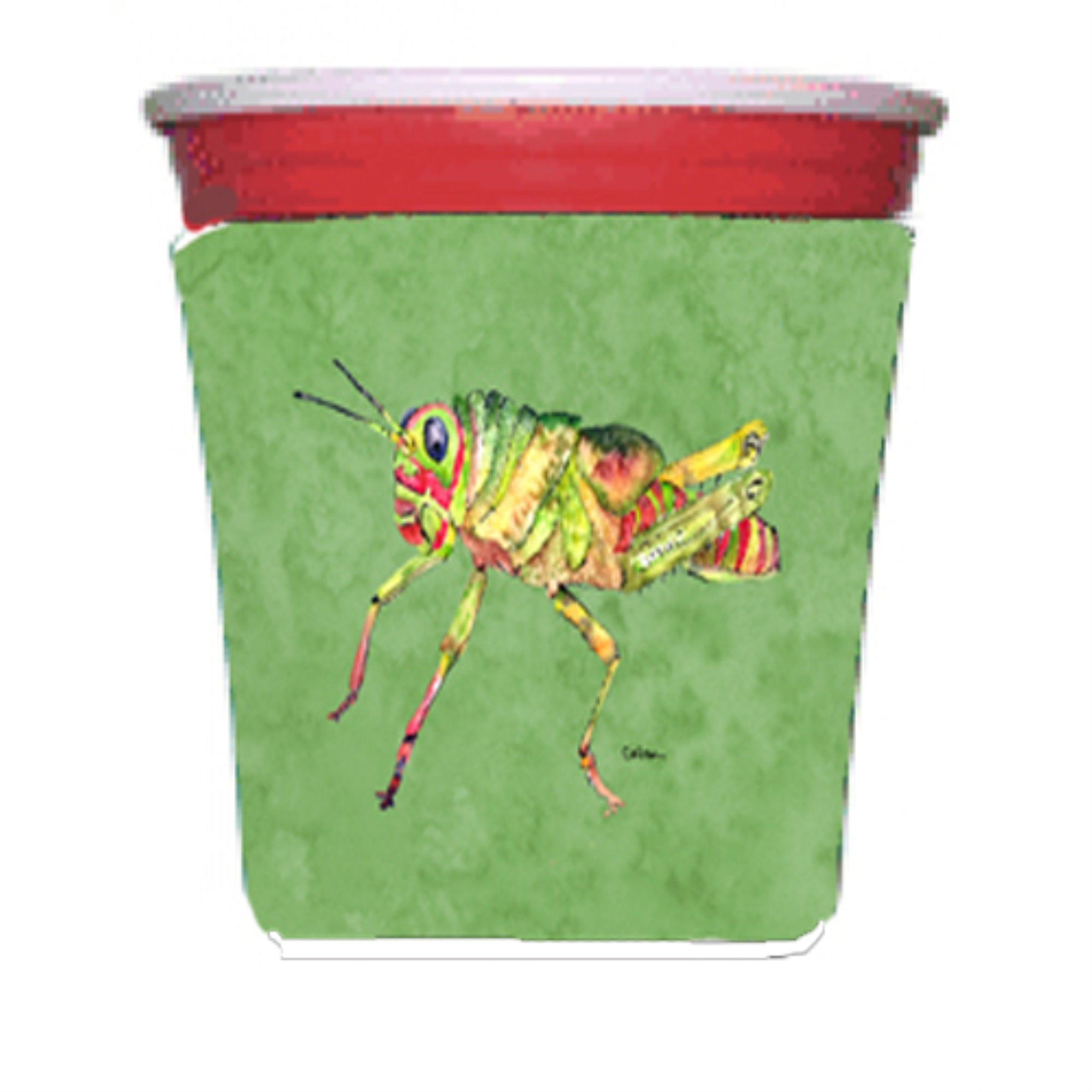 Grasshopper On Avacado Red Solo Cup Beverage Insulator Hugger