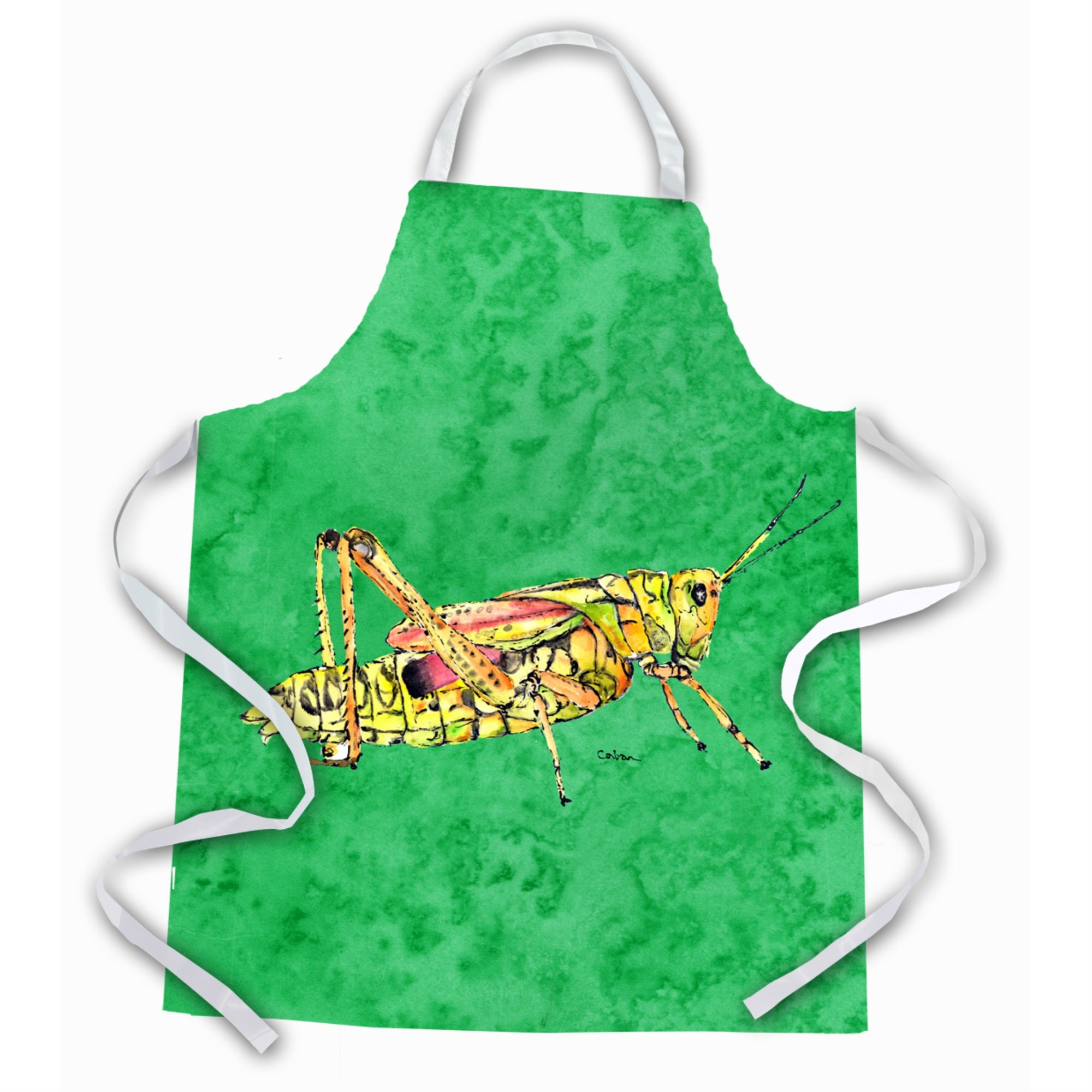 'Caroline'S Treasures 8849Apron Grasshopper On Green Apron, Large, Multicolor''