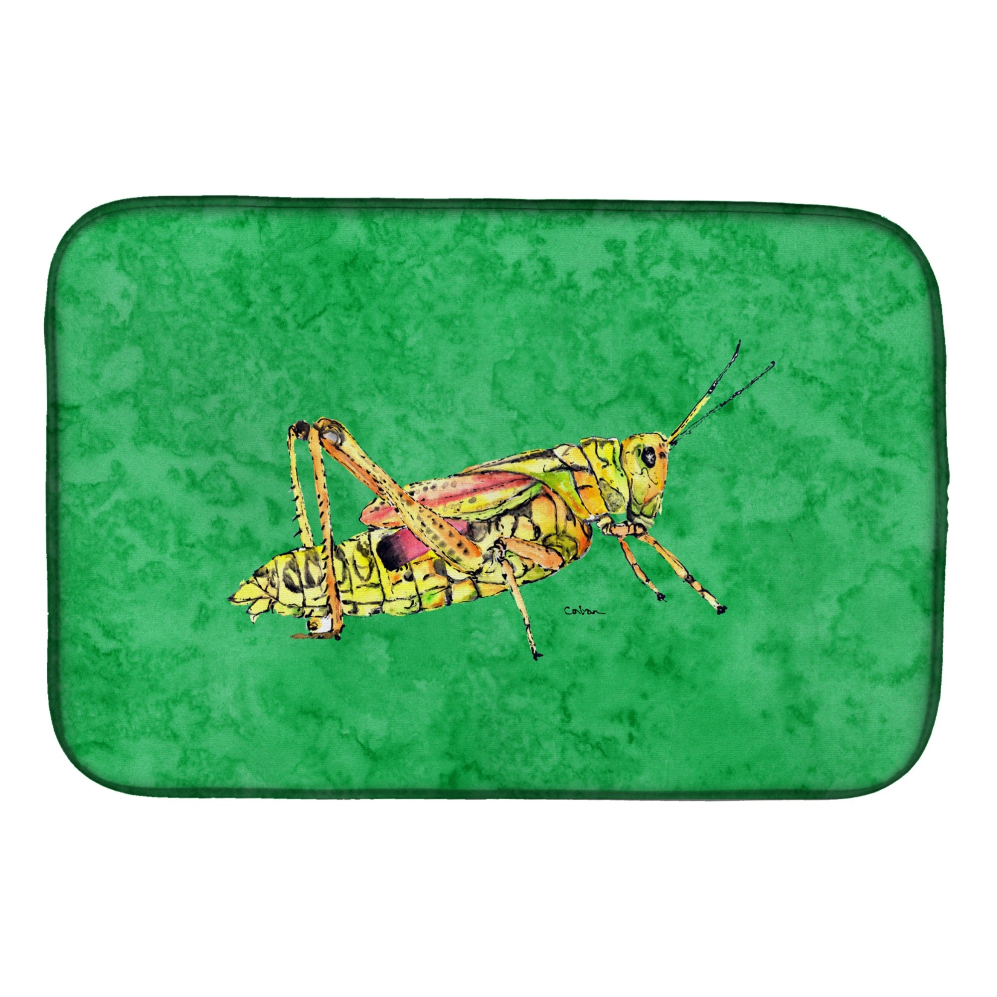 'Caroline'S Treasures Grasshopper On Green Dish Drying Mat, 14 X 21, Multicolor''
