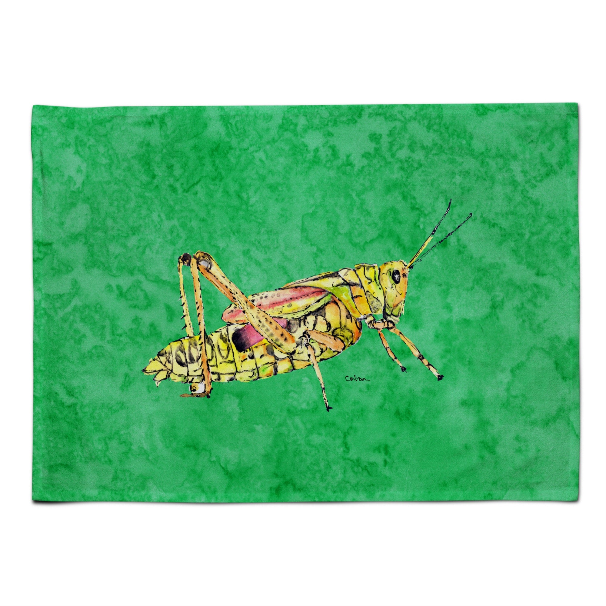 'Caroline'S Treasures 8849Plmt Grasshopper On Green Fabric Placemat, Multicolor''