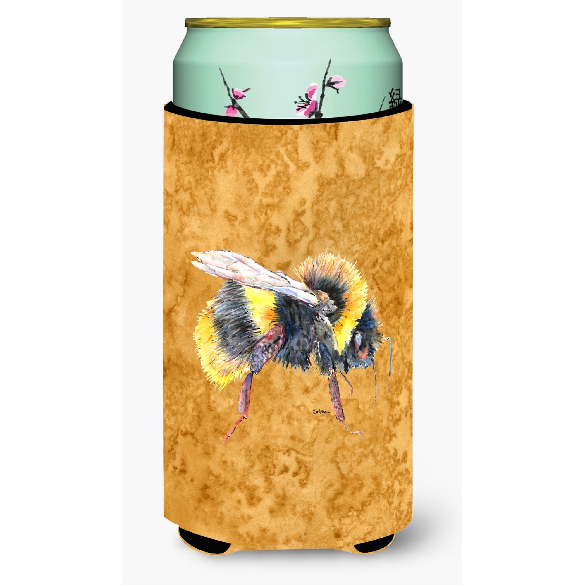 Bee On Gold  Tall Boy Beverage Insulator Beverage Insulator Hugger