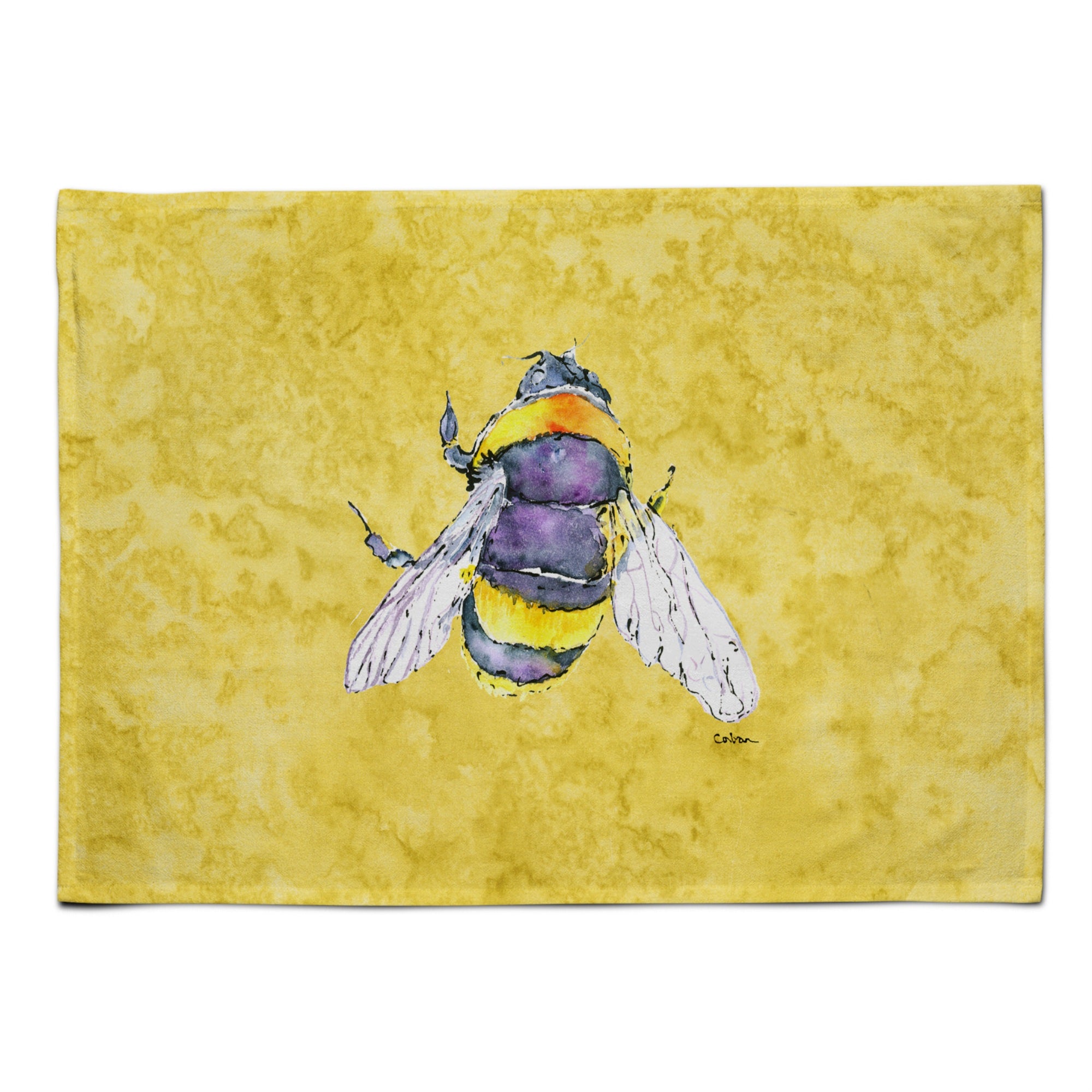 'Caroline'S Treasures 8852Plmt Bee On Yellow Fabric Placemat, Multicolor''