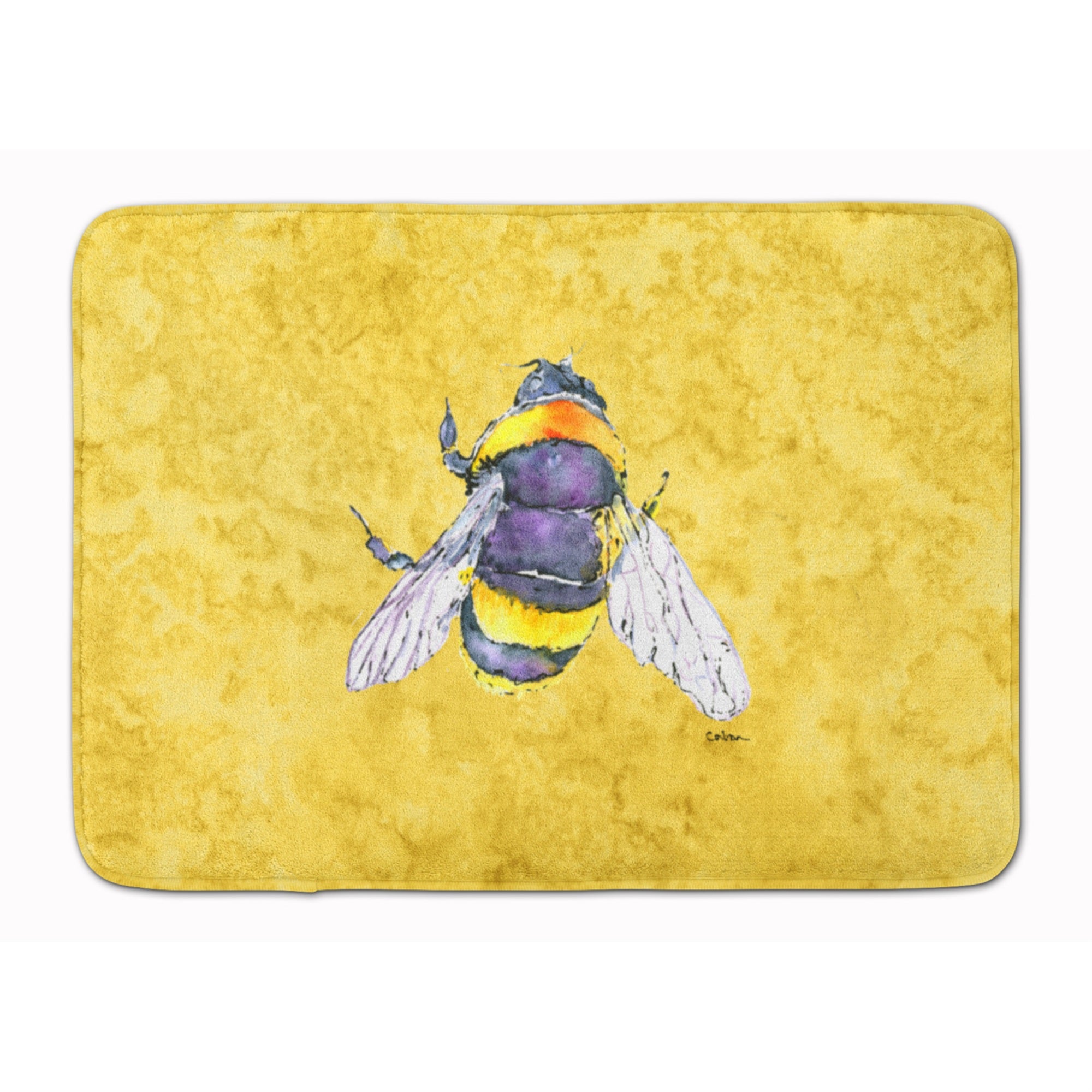 Carolines Treasures Bee on Yellow Floor Mat, 19 x 27, Multicolor