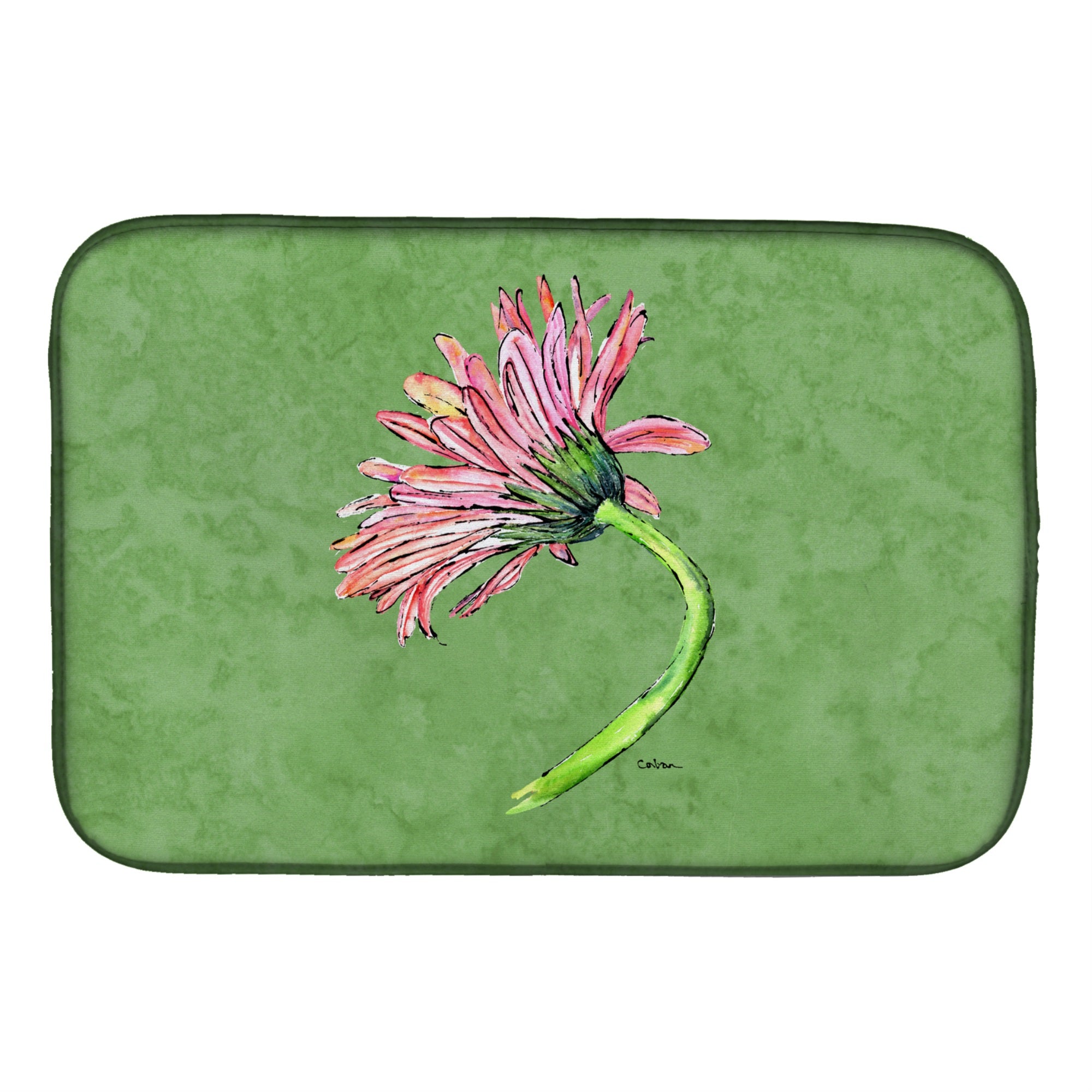'Caroline'S Treasures Gerber Daisy Pink Dish Drying Mat, 14'''' X 21'''', Multicolor''