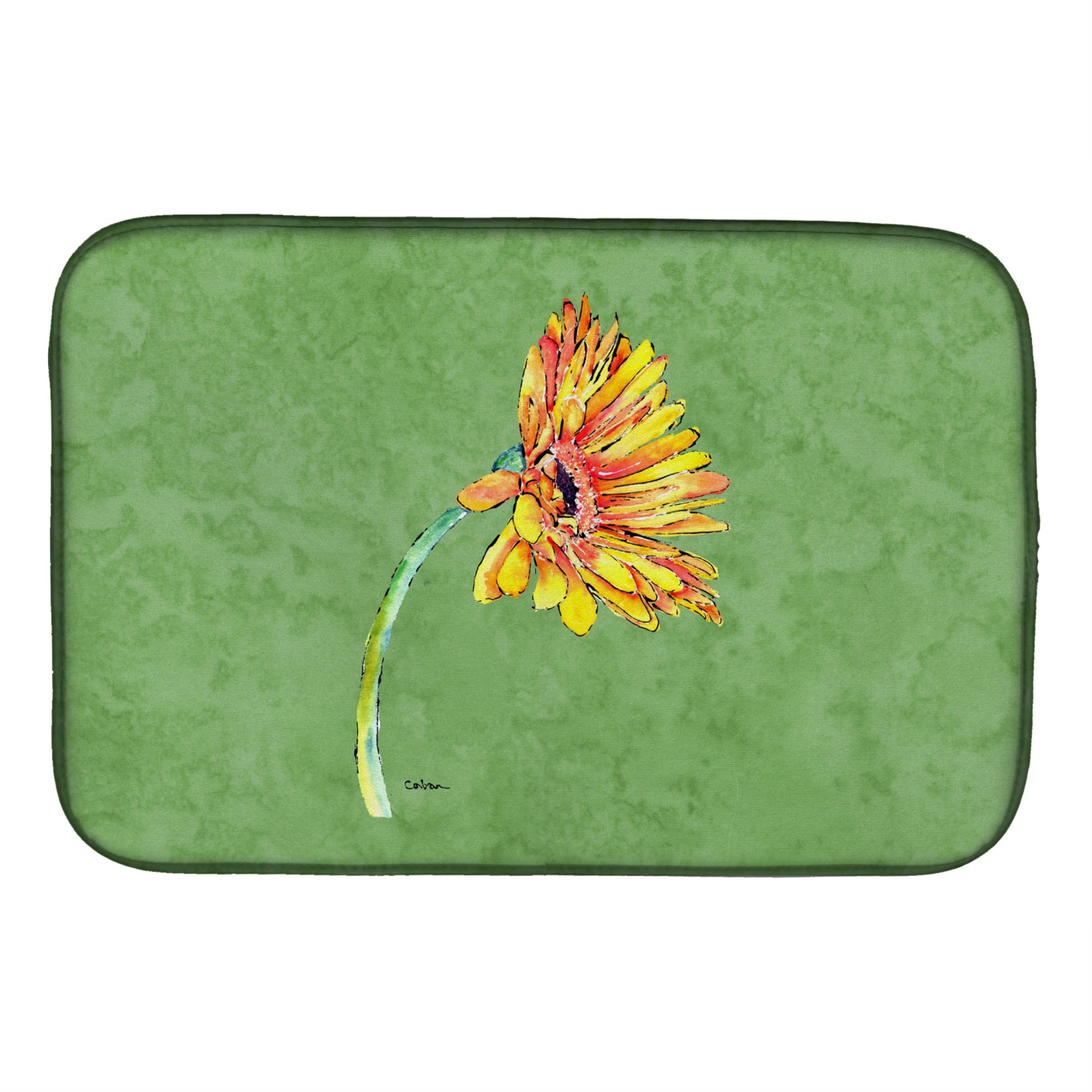 'Caroline'S Treasures Gerber Daisy Orange Dish Drying Mat, 14'''' X 21'''', Multicolor''