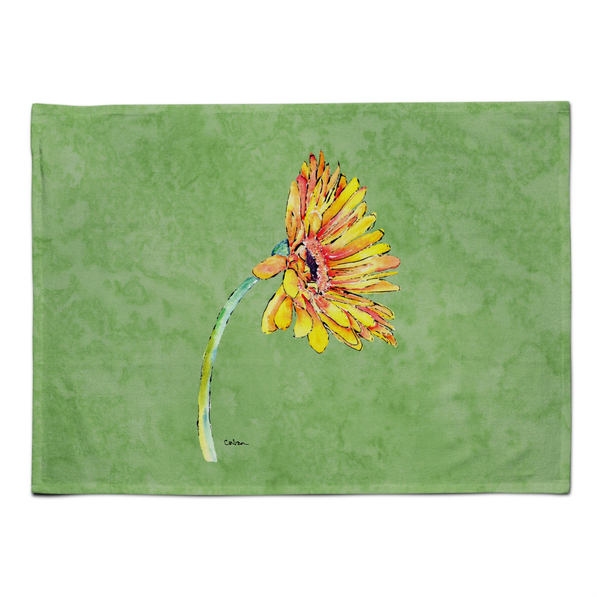 'Caroline'S Treasures 8854Plmt Gerber Daisy Orange Fabric Placemat, Multicolor''