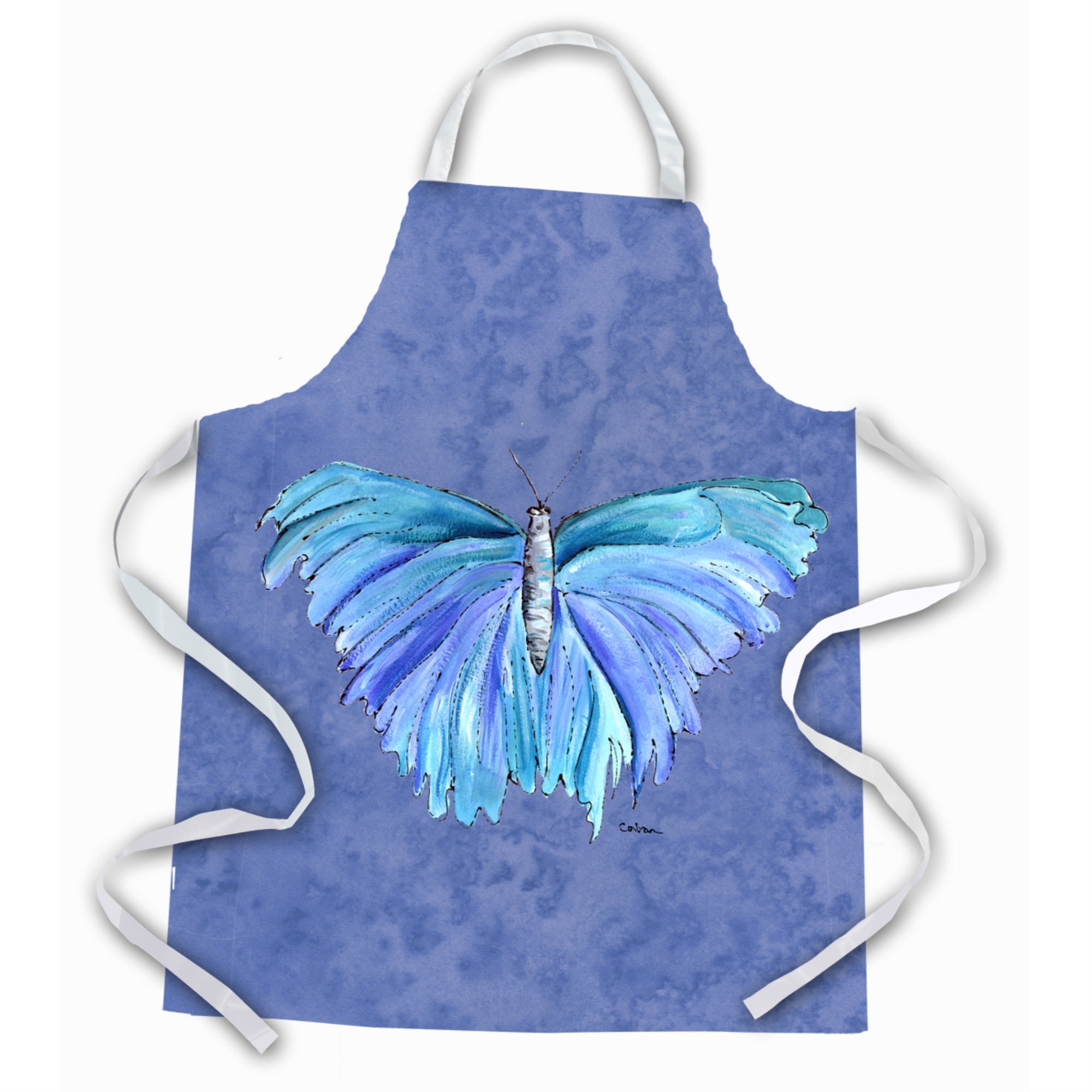 'Caroline'S Treasures 8855Apron Butterfly On Slate Blue Apron, Large, Multicolor''