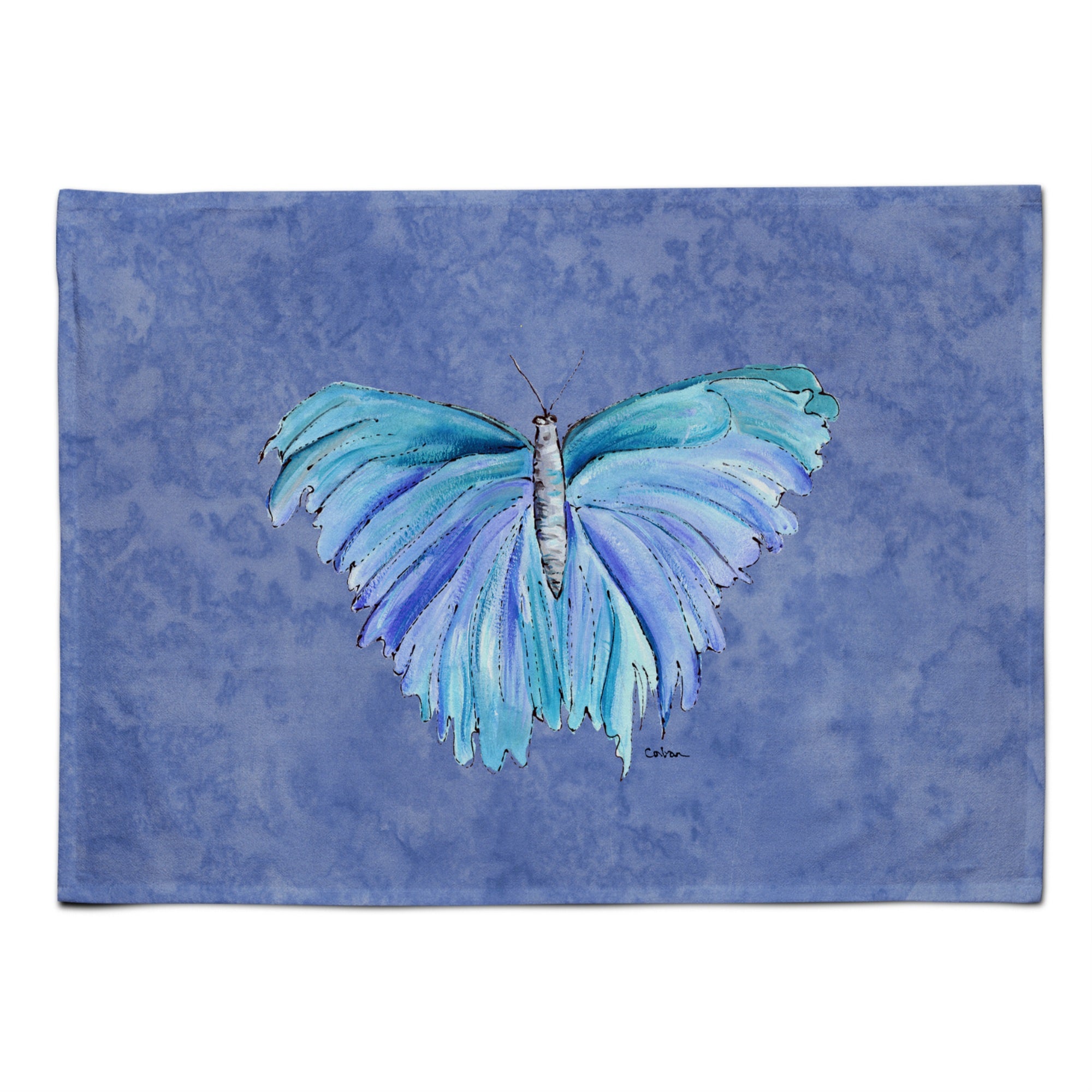 'Caroline'S Treasures 8855Plmt Butterfly On Slate Blue Fabric Placemat, Multicolor''