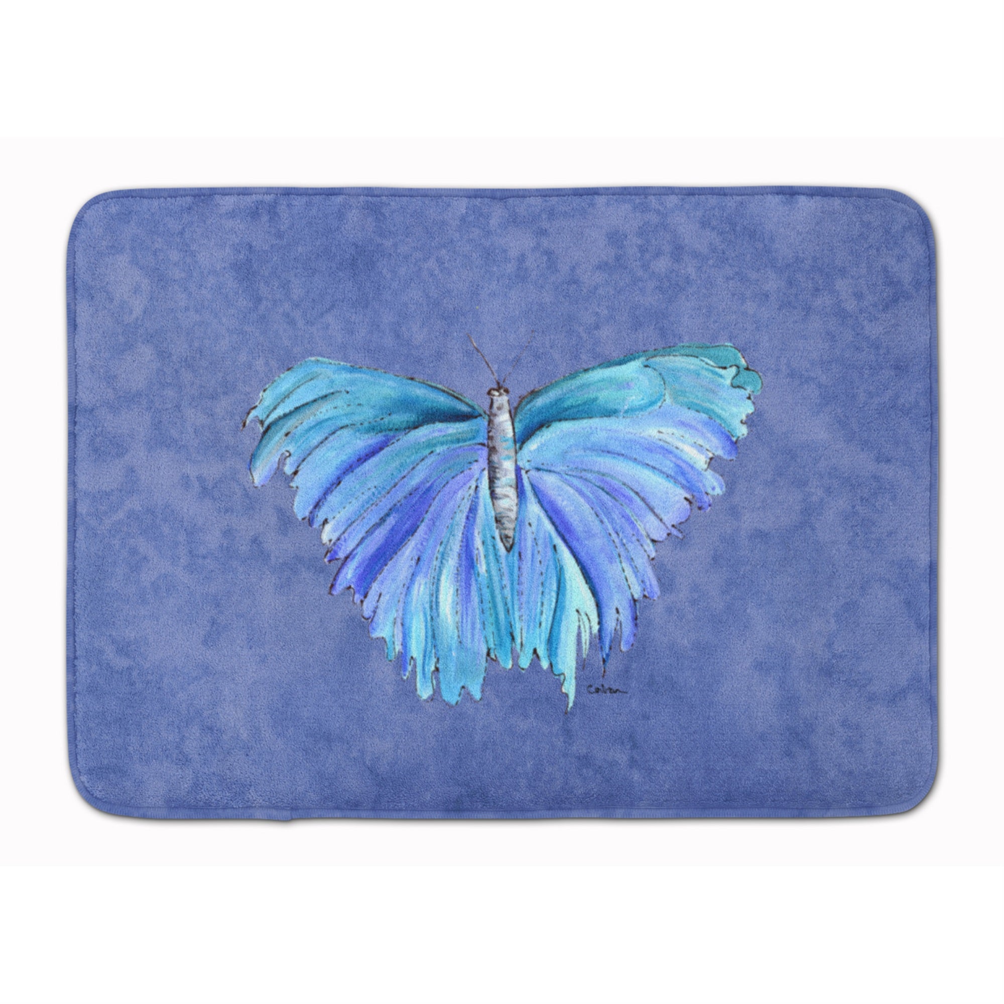 'Caroline'S Treasures Butterfly On Slate Blue Floor Mat, 19'''' X 27'''', Multicolor''