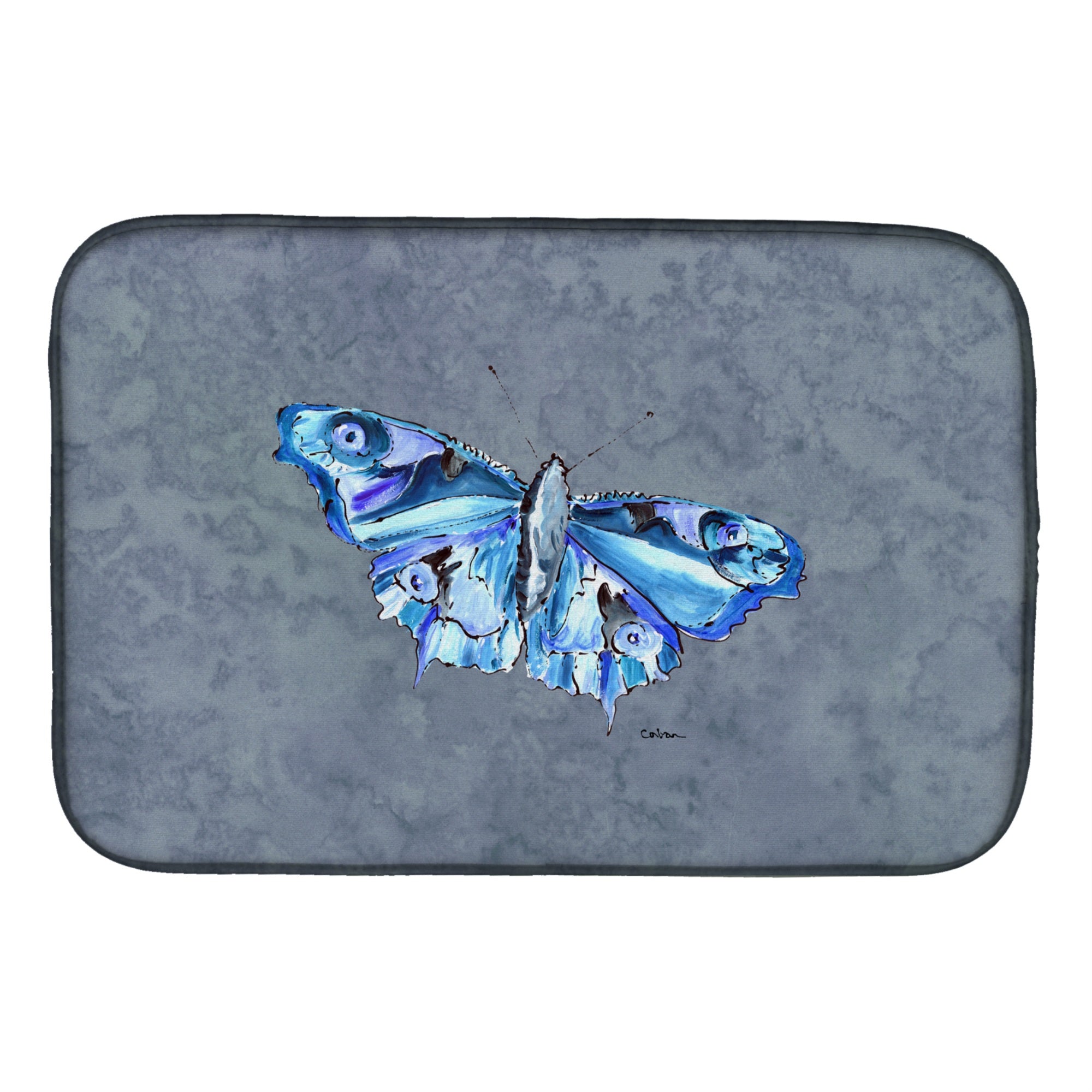 'Caroline'S Treasures Butterfly On Gray Dish Drying Mat, 14'''' X 21'''', Multicolor''