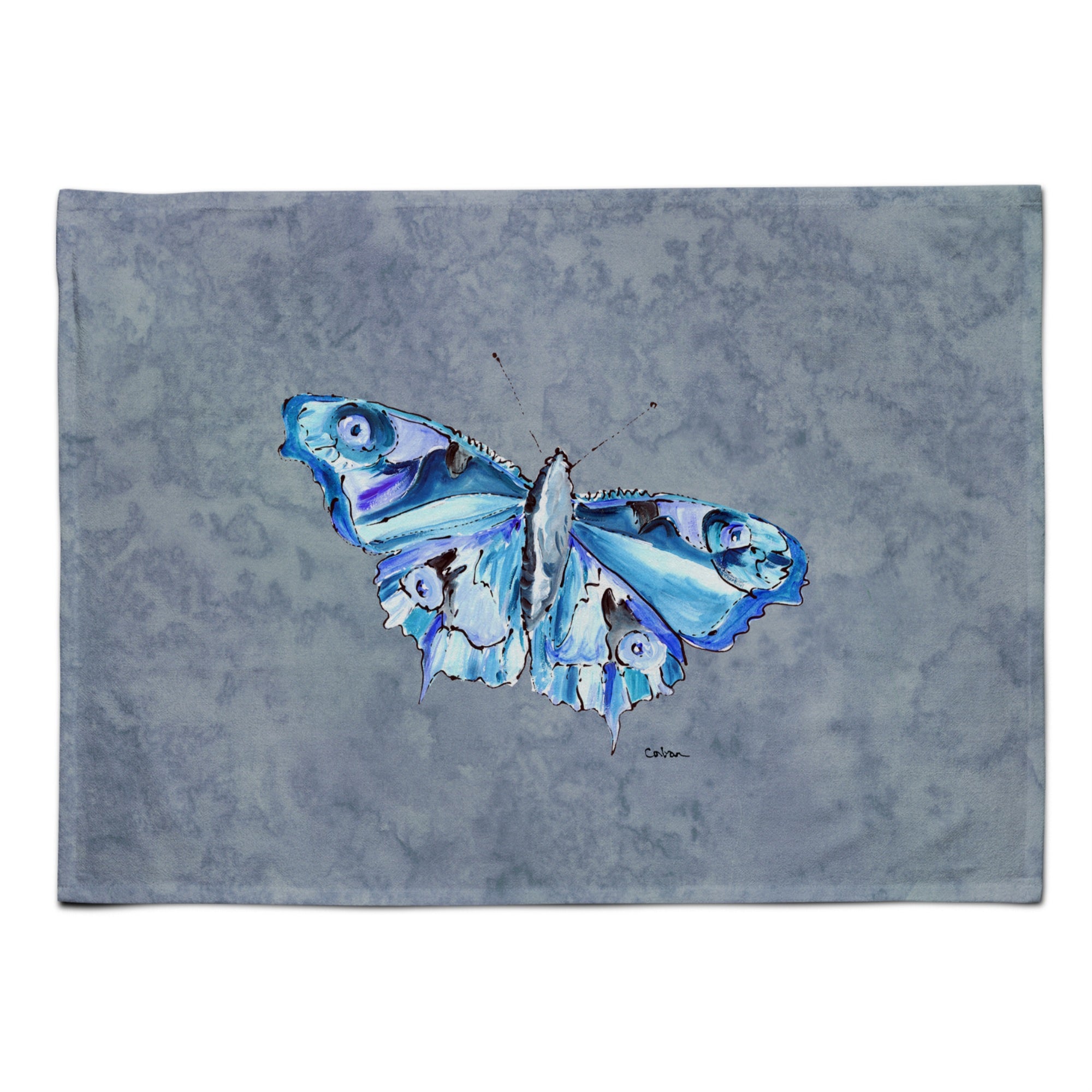 'Caroline'S Treasures 8856Plmt Butterfly On Gray Fabric Placemat, Multicolor''