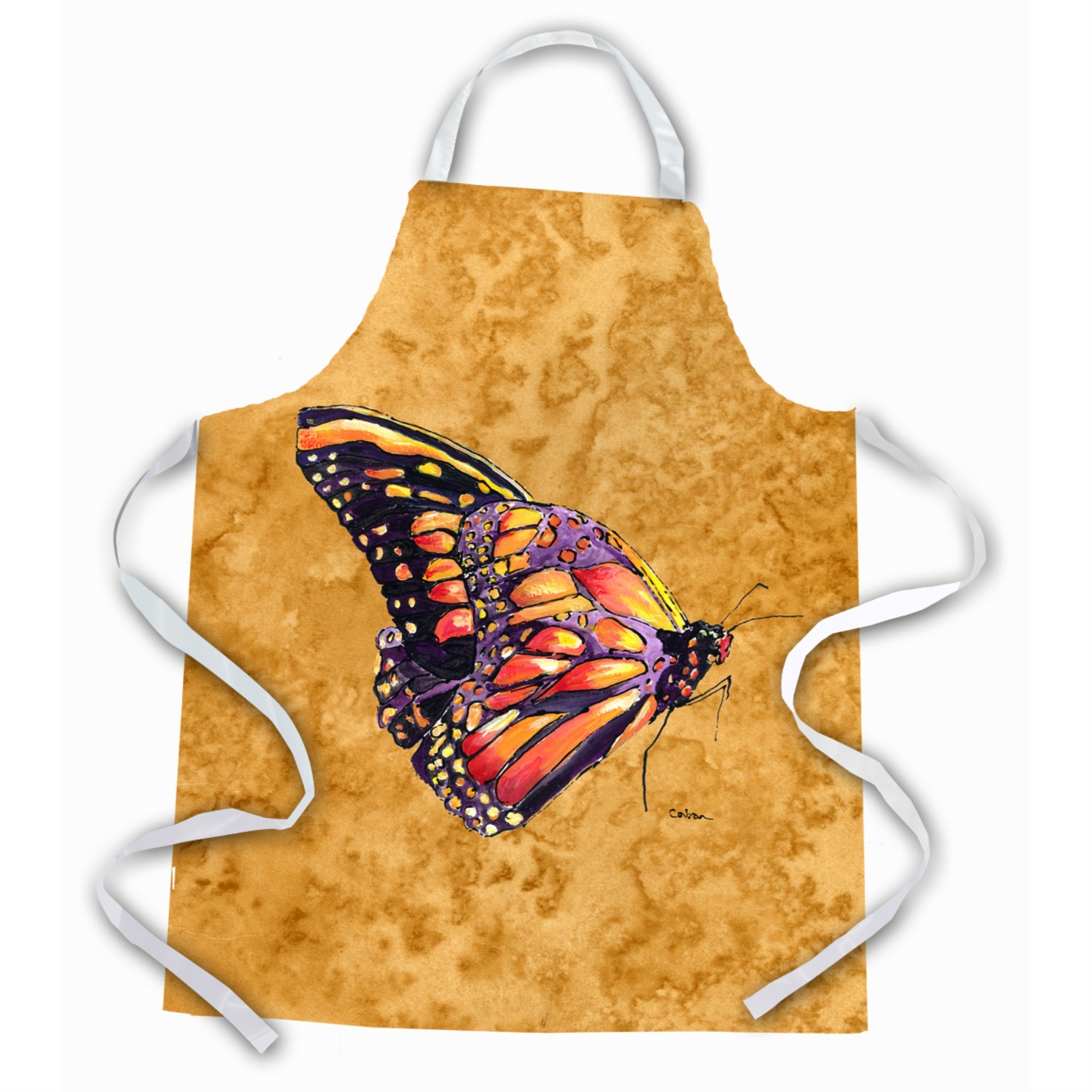 'Caroline'S Treasures 8858Apron Butterfly On Gold Apron, Large, Multicolor''