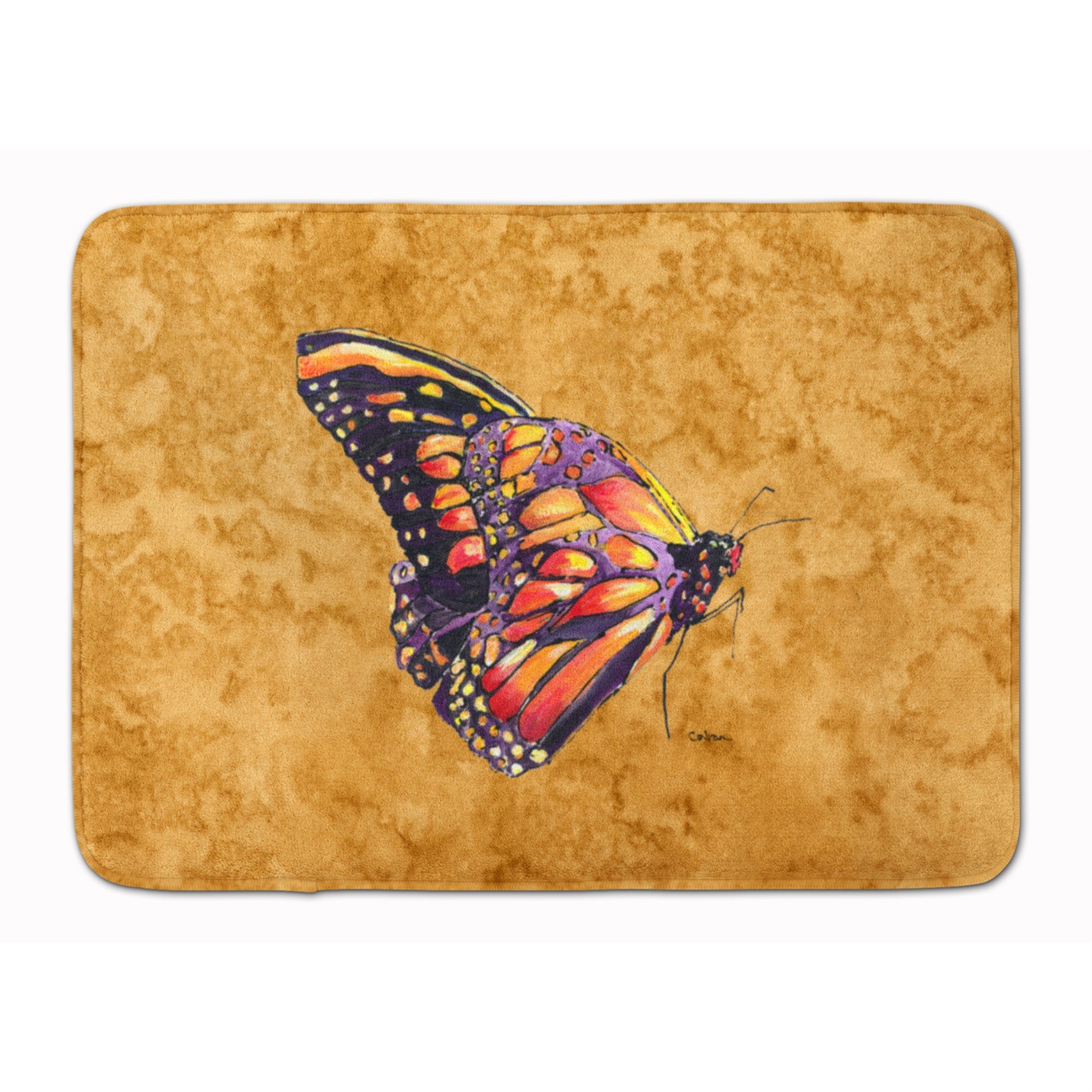 'Caroline'S Treasures Butterfly On Gold Floor Mat, 19'''' X 27'''', Multicolor''