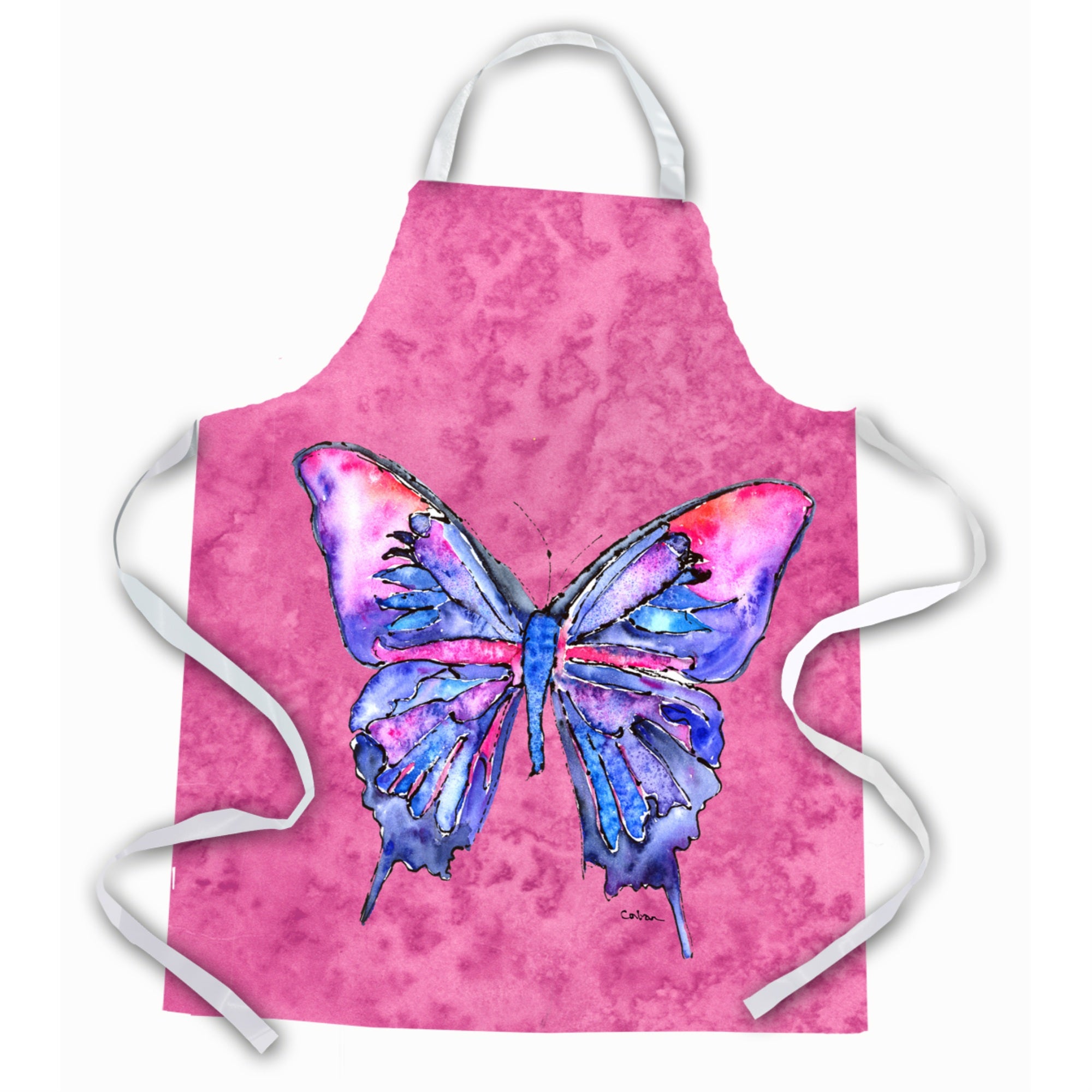 'Caroline'S Treasures 8859Apron Butterfly On Pink Apron, Large, Multicolor''