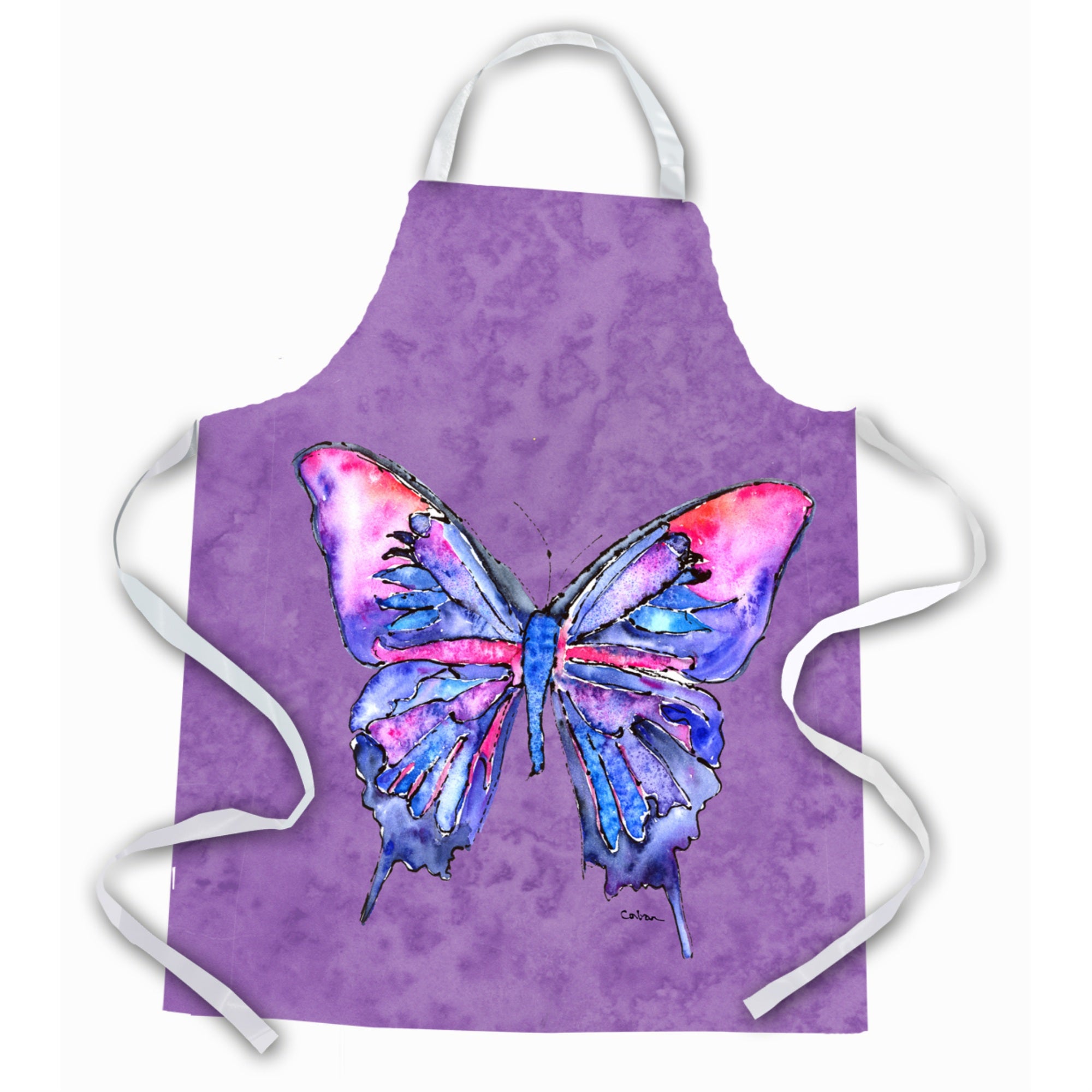 'Caroline'S Treasures 8860Apron Butterfly On Purple Apron, Large, Multicolor''