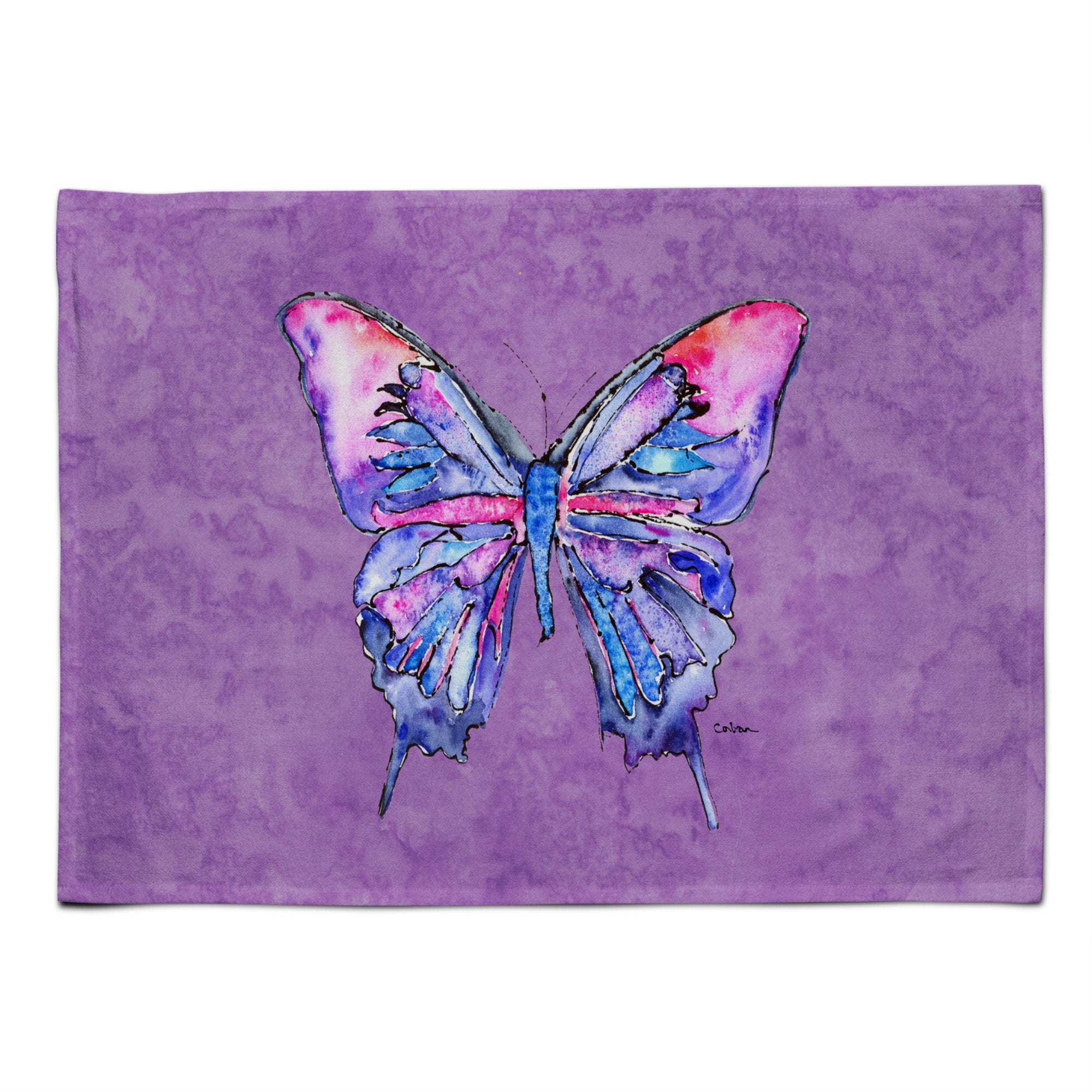 'Caroline'S Treasures 8860Plmt Butterfly On Purple Fabric Placemat, Multicolor''