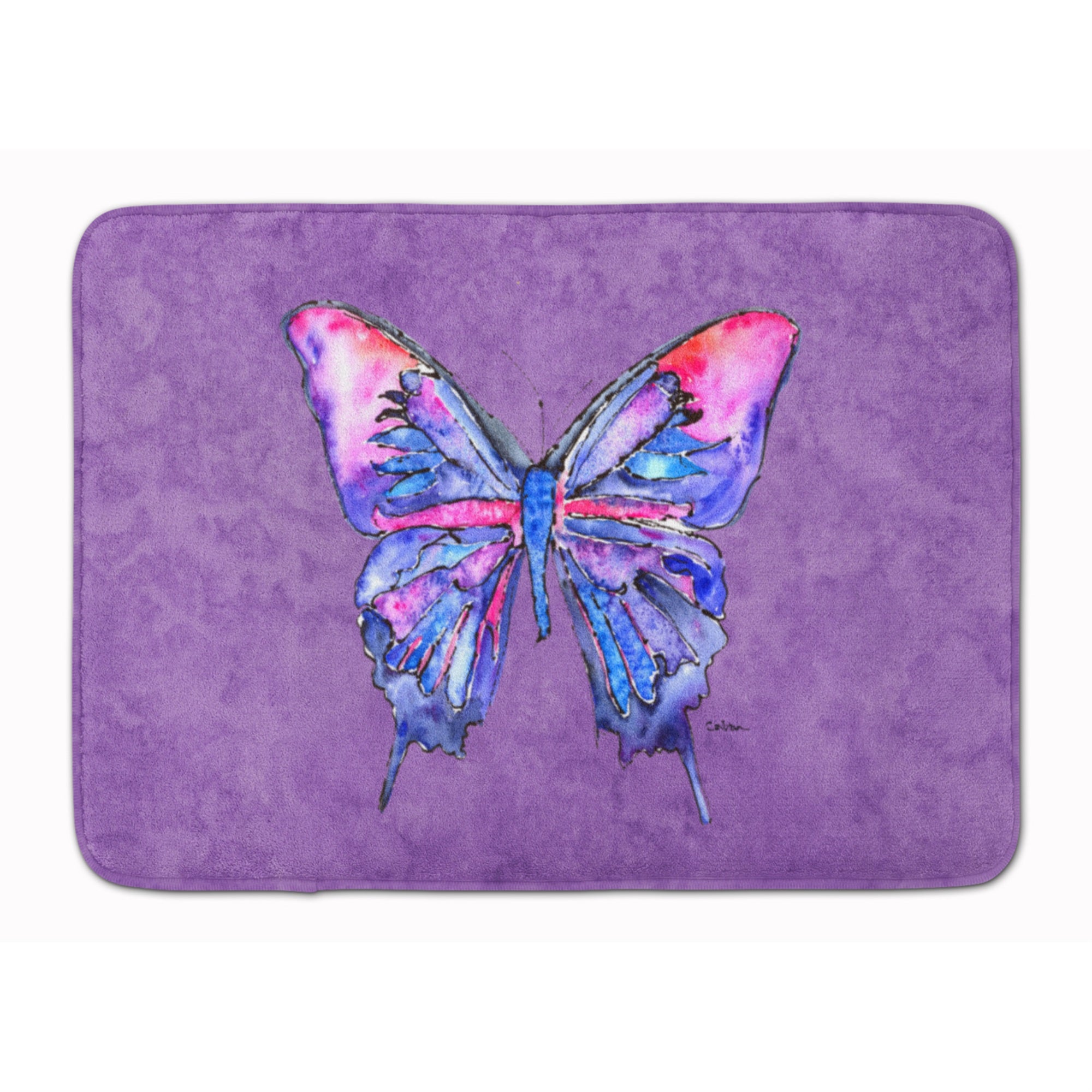 'Caroline'S Treasures Butterfly On Purple Floor Mat, 19'''' X 27'''', Multicolor''